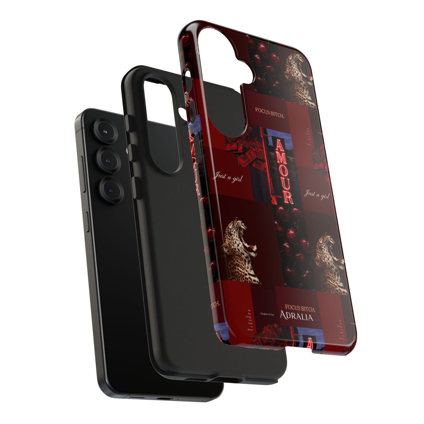 Tough Phone Case — Amour Red Leopard Graphic Protective Cover