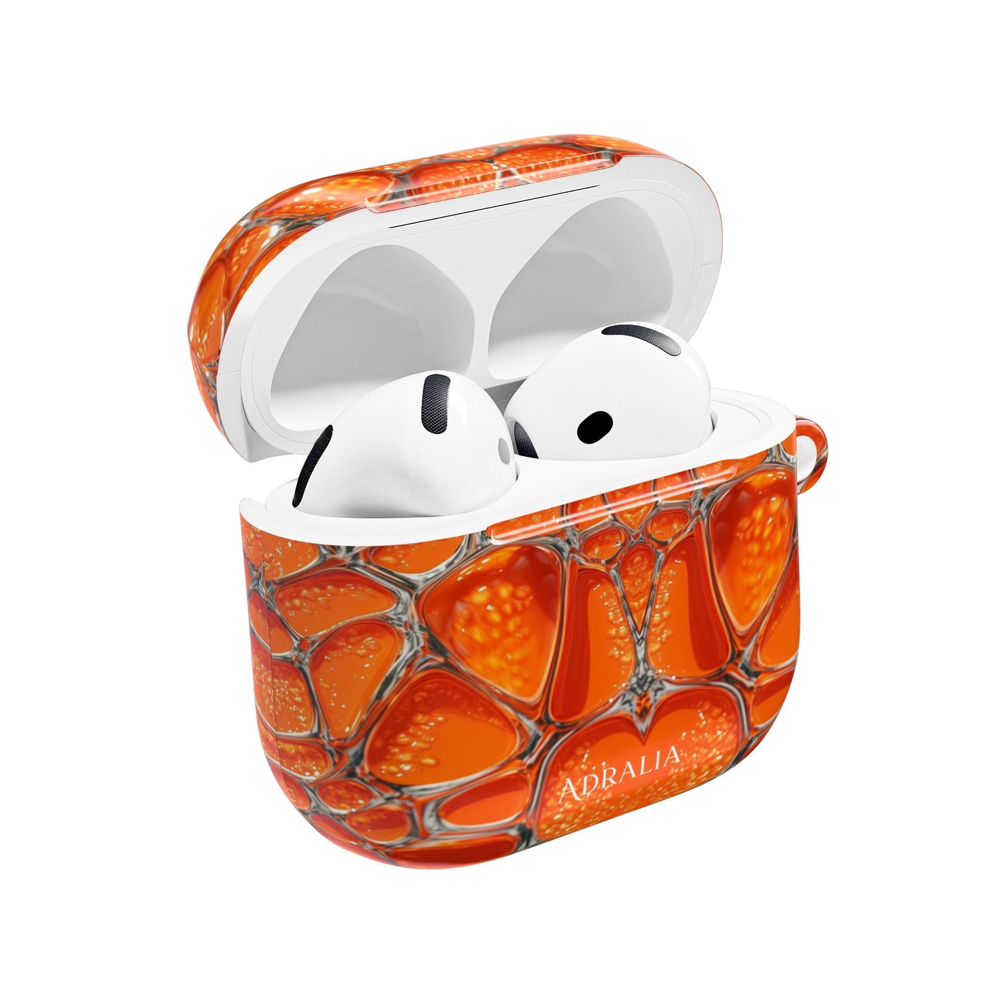 Orange Abstract Pattern AirPod Case — Vibrant Geometric Protective Cover