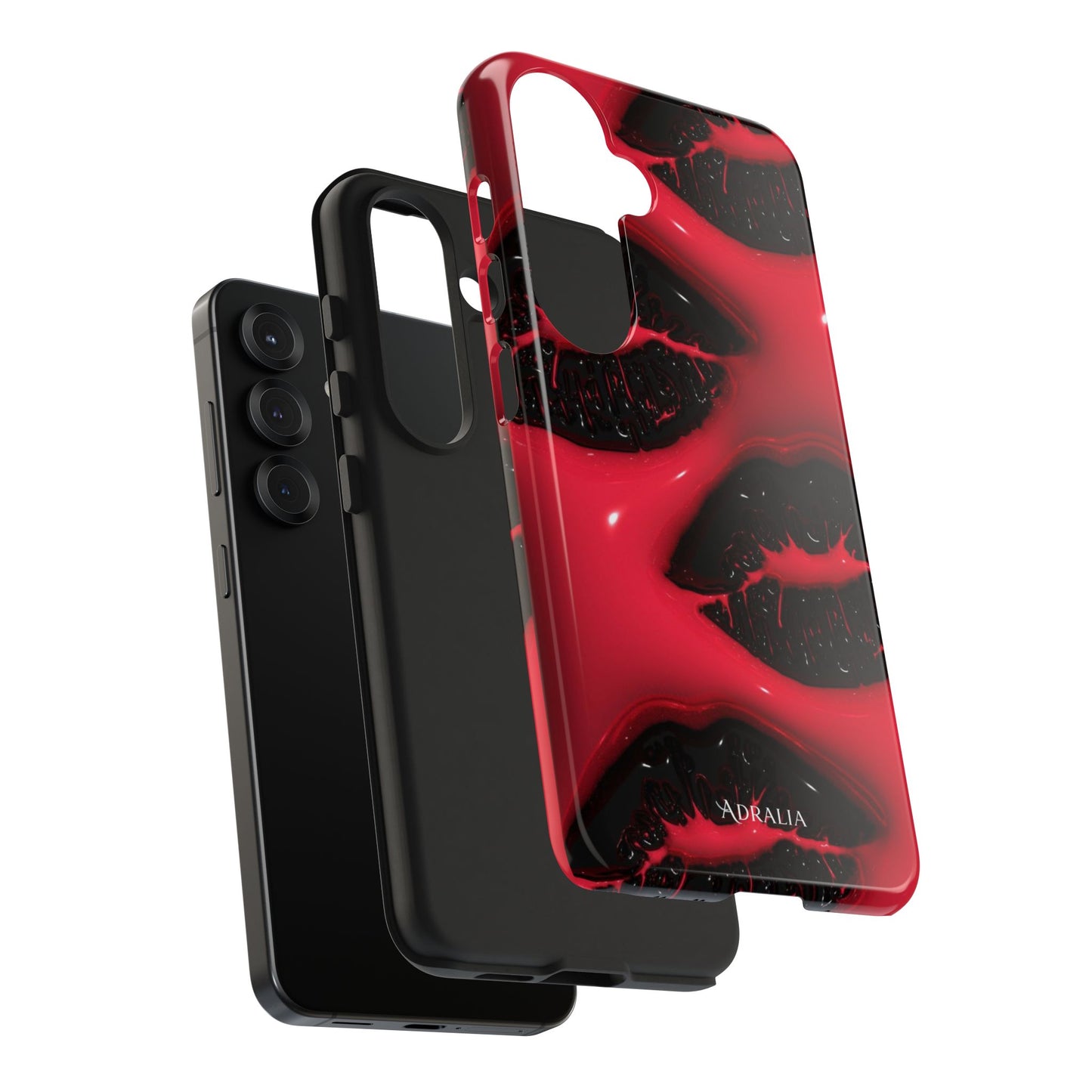 Tough Phone Case – Red Gloss Kiss Print, Shockproof Protective Cover
