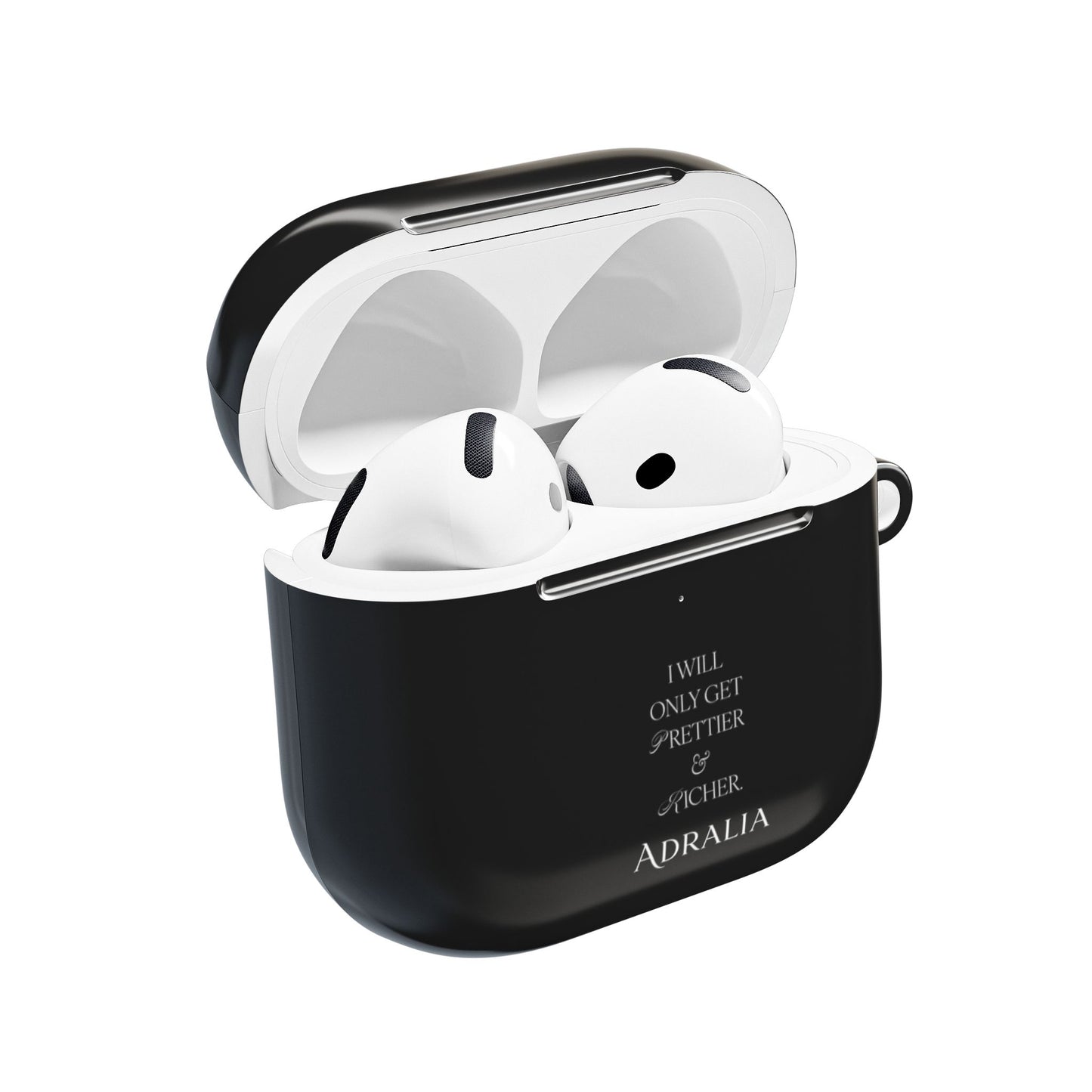 AirPods Case — “I Will Only Get Prettier & Richer” Black Protective Case