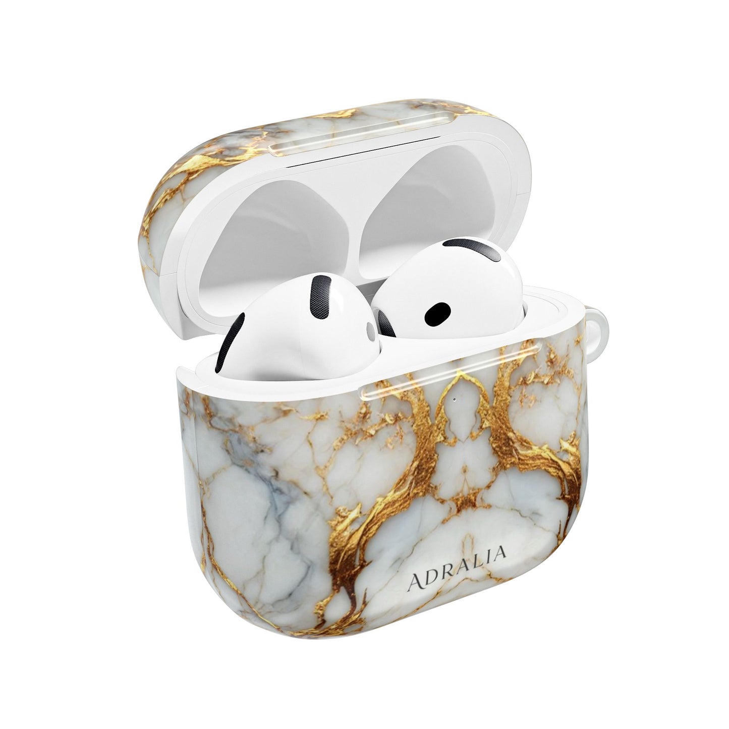 Marble Gold Luxe AirPod Case — Elegant White & Gold Charging Case Cover