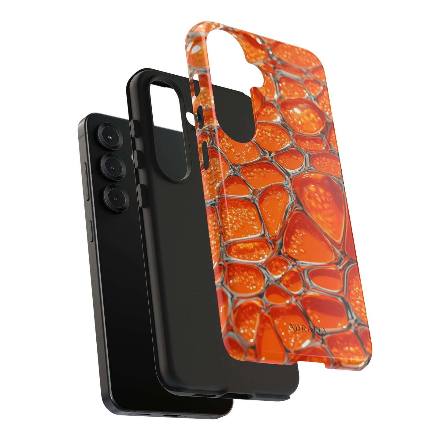 Orange Resin Abstract Tough Phone Case — Durable Protective iPhone Cover