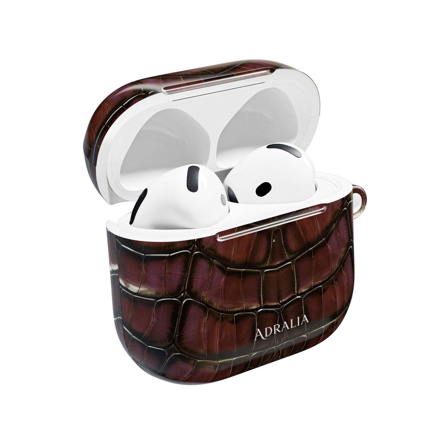 Croc-Embossed Burgundy AirPod Case – Luxe Protective Cover