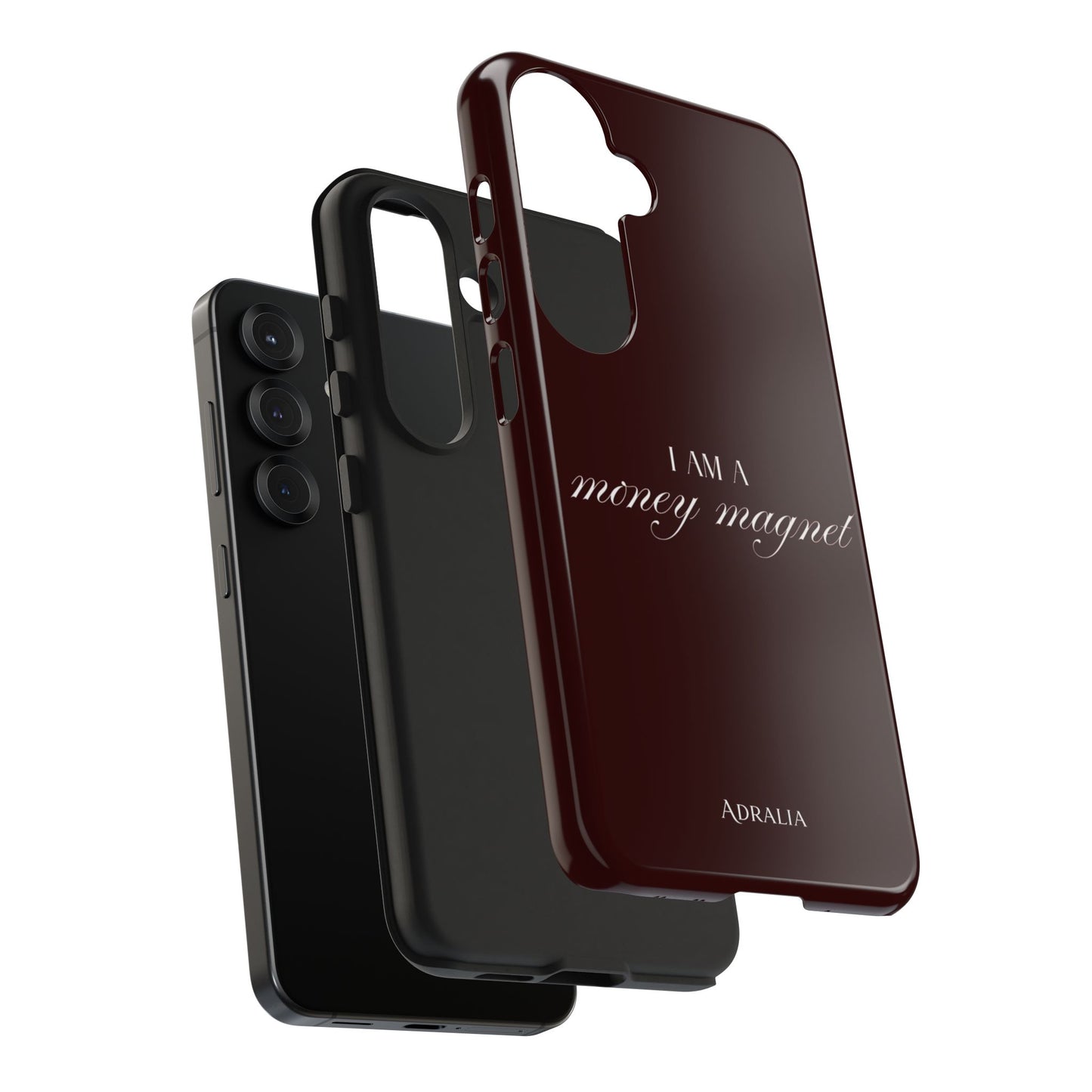 I Am a Money Magnet Tough Phone Case — Protective Glossy Phone Cover with Motivational Script