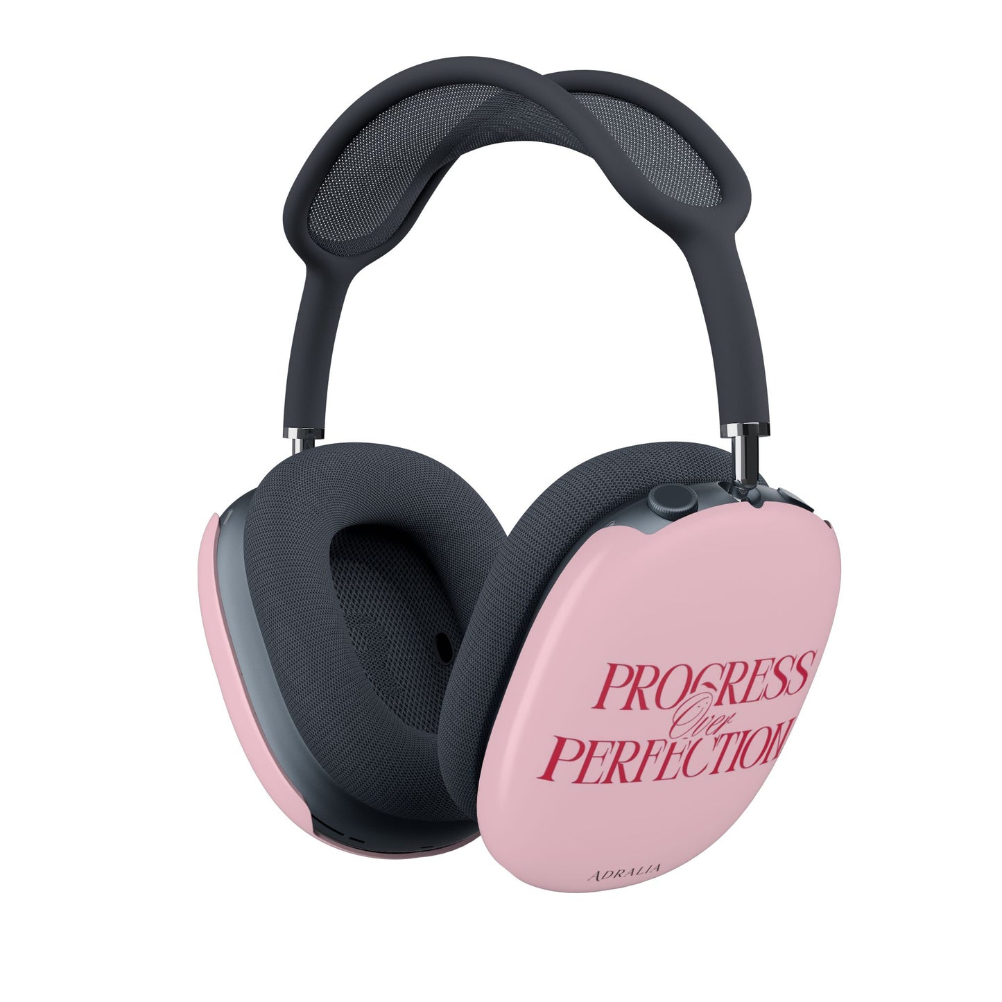 AirPods Max Shell Case — Pink “Progress Over Perfection” Protective Covers