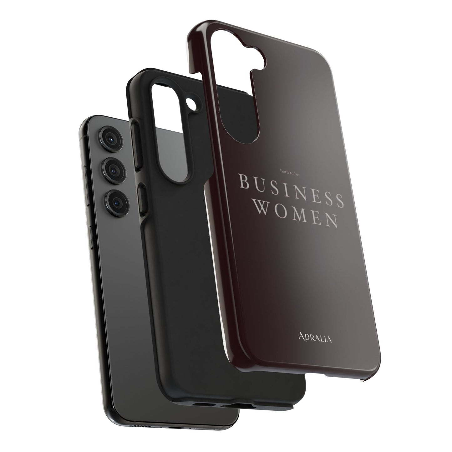 Business Women Tough Phone Case — Empowering Burgundy Protective Phone Cover
