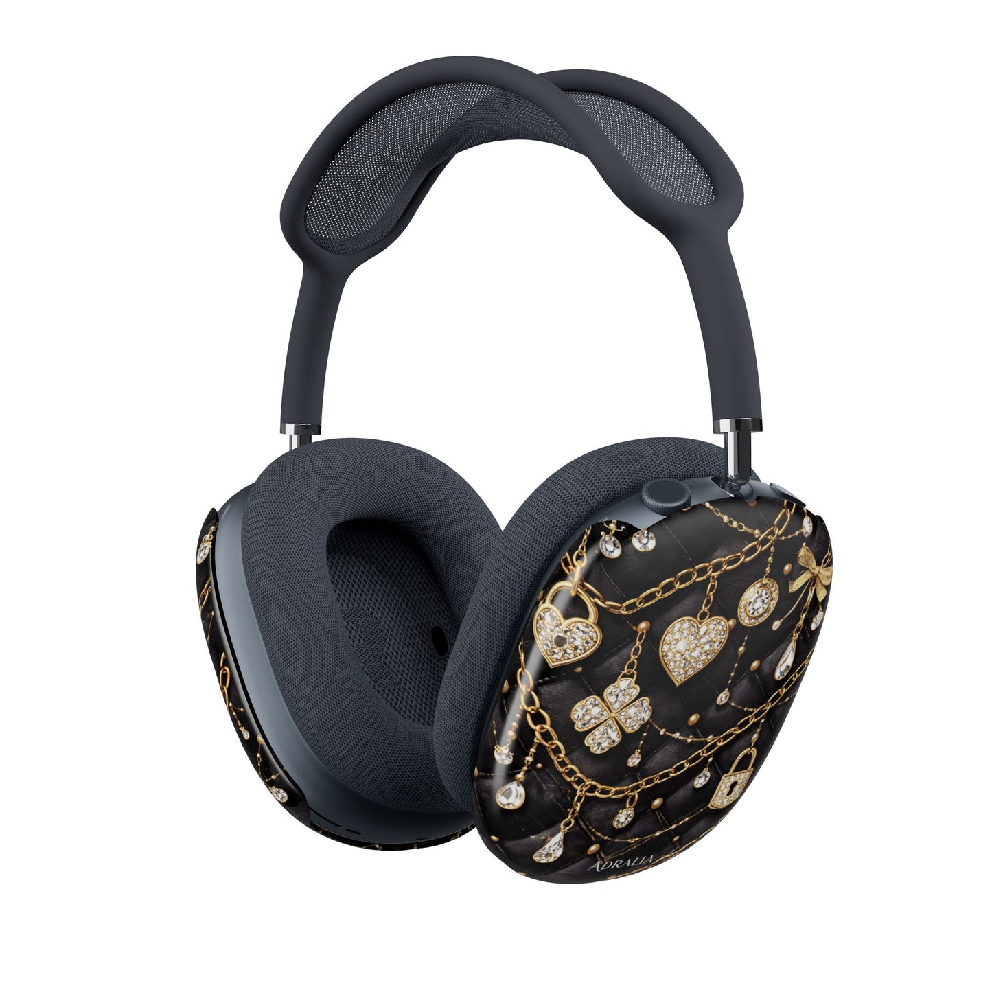 AirPods Max Shell Case — Black Jeweled Chains Design