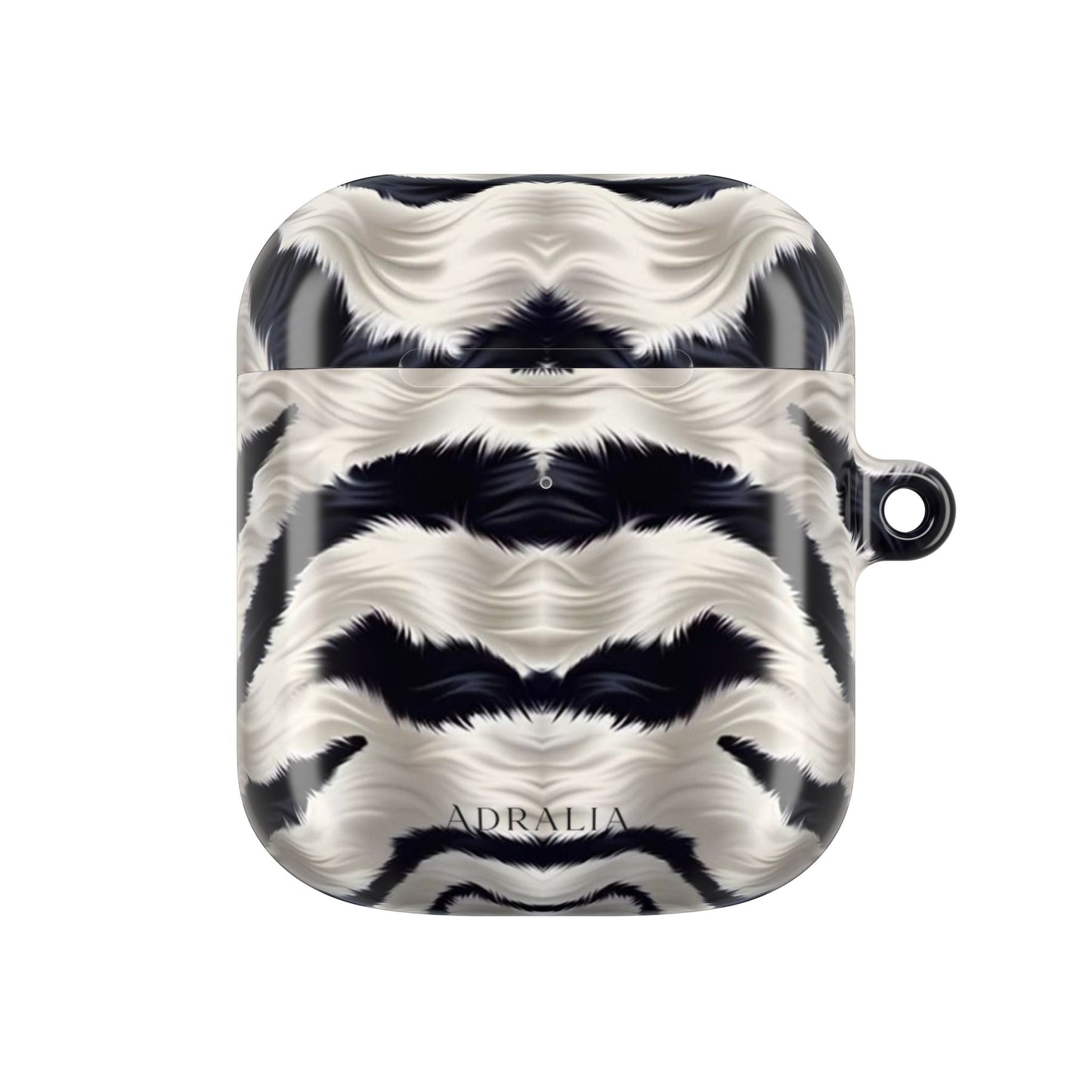 Zebra Fur Pattern AirPod Case — Luxe Black & White Animal Print Protective Cover