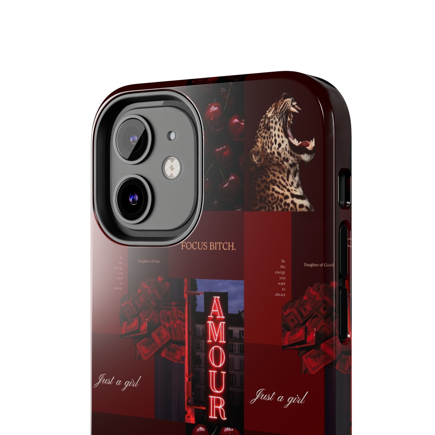 Tough Phone Case — Amour Red Leopard Graphic Protective Cover