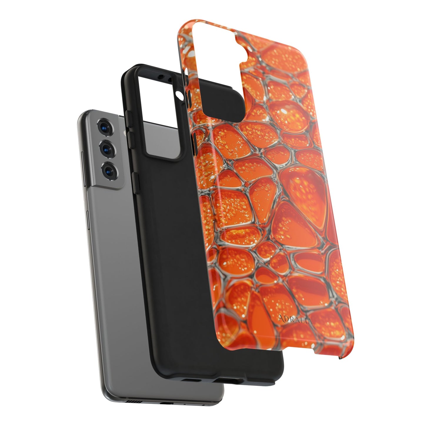 Orange Resin Abstract Tough Phone Case — Durable Protective iPhone Cover