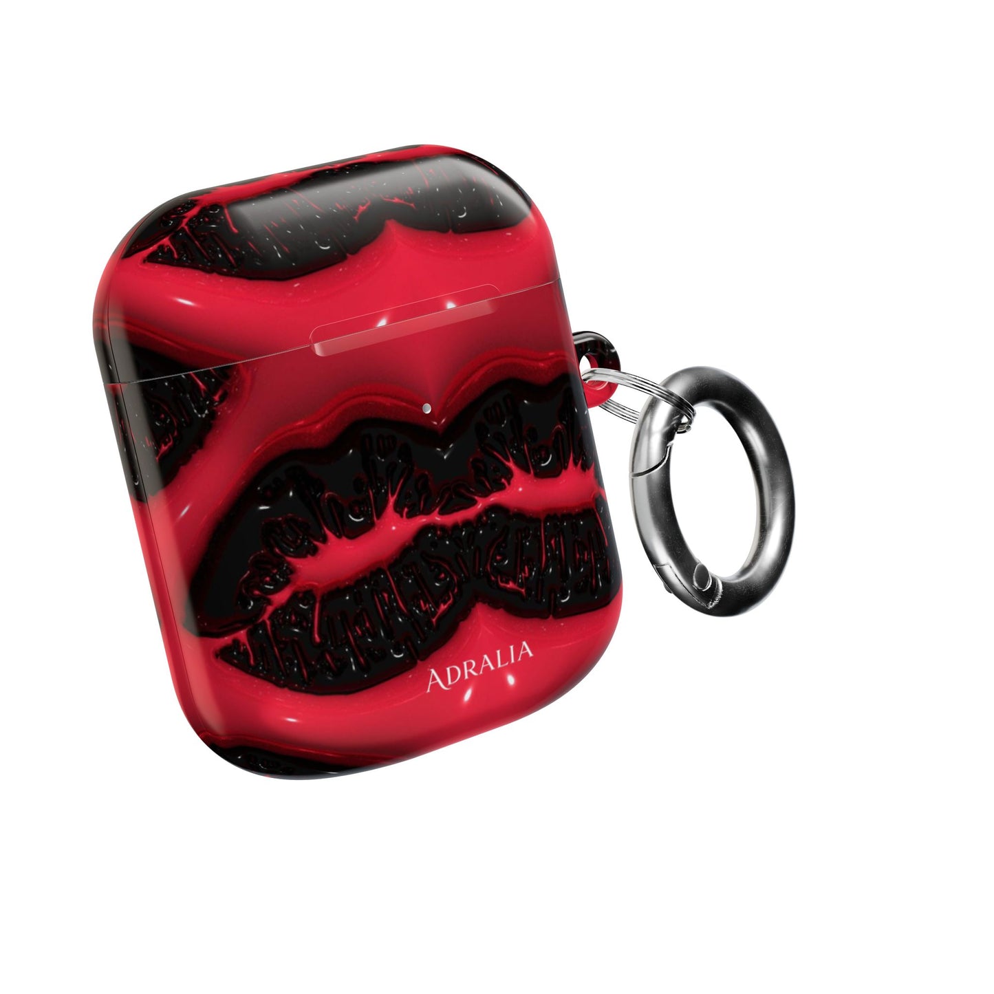 Red Black Marble AirPod Case — Bold Abstract Protective Case