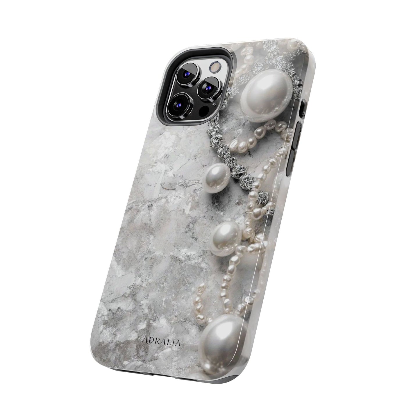 Pearl Luxe Tough Phone Case — Elegant Pearl & Crystal Protective Cover