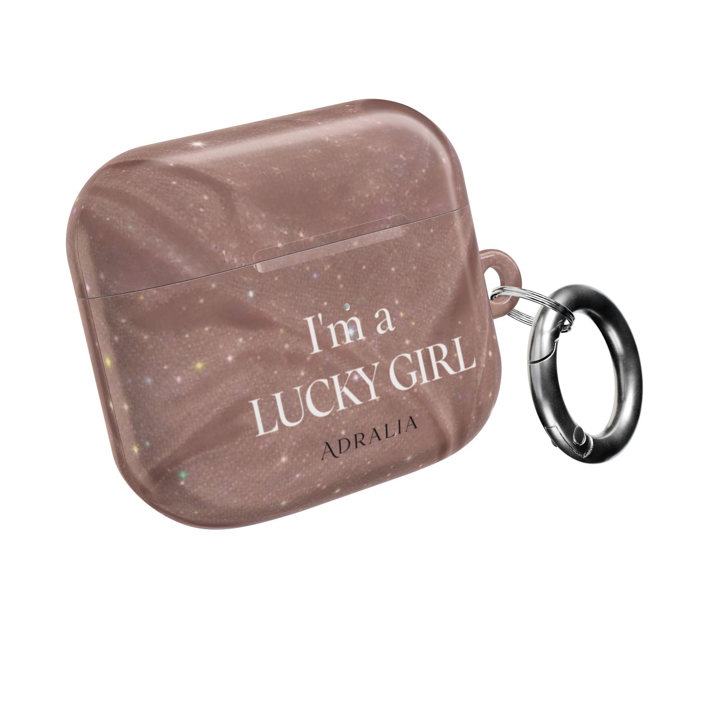 AirPod Case — "I'm a Lucky Girl" Marble Protective Case
