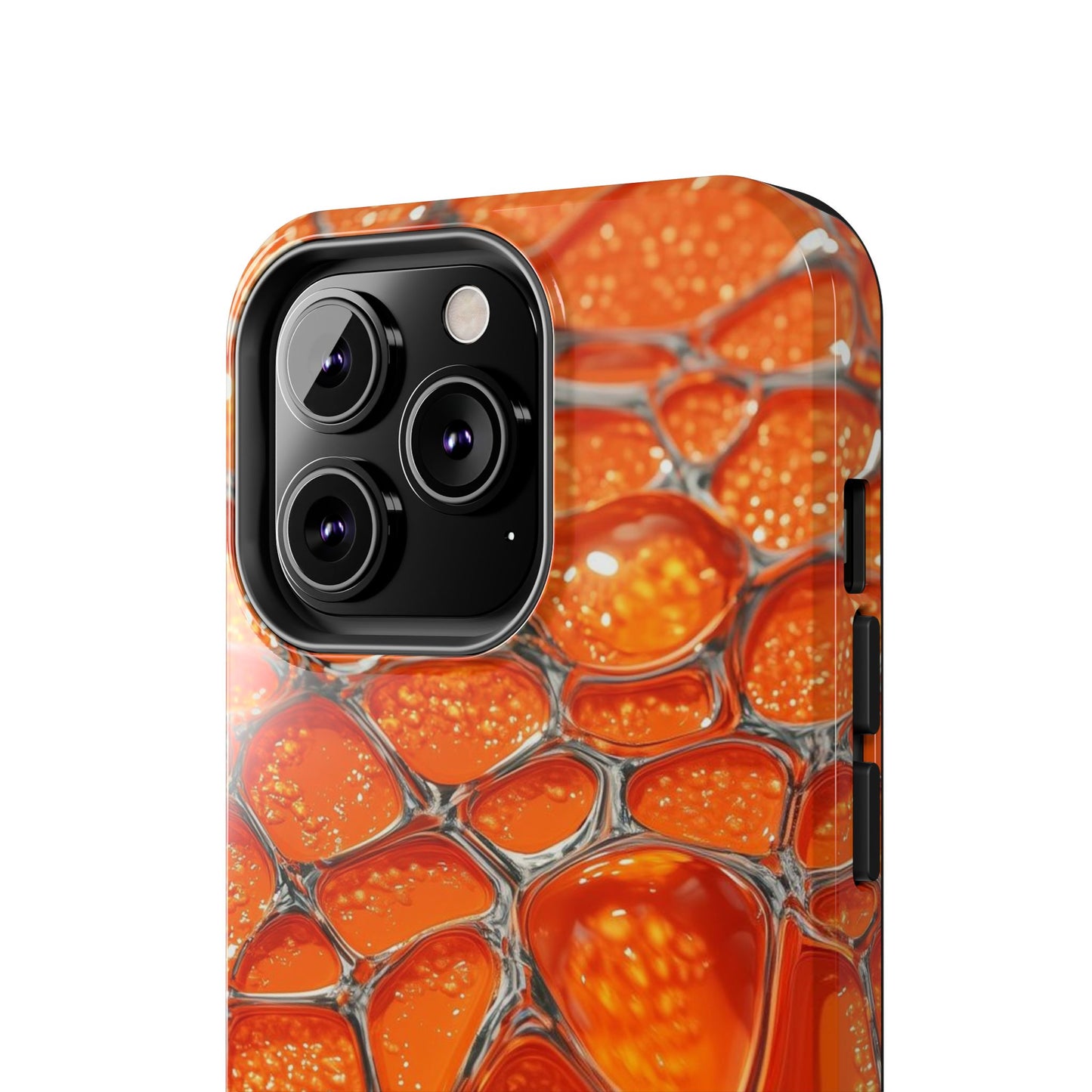 Orange Resin Abstract Tough Phone Case — Durable Protective iPhone Cover