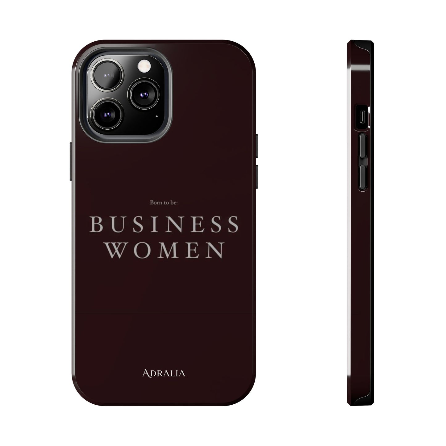 Business Women Tough Phone Case — Empowering Burgundy Protective Phone Cover