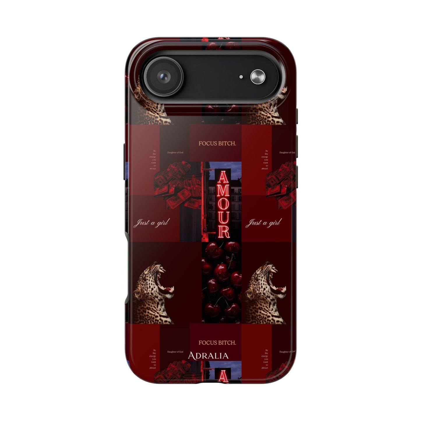 Tough Phone Case — Amour Red Leopard Graphic Protective Cover