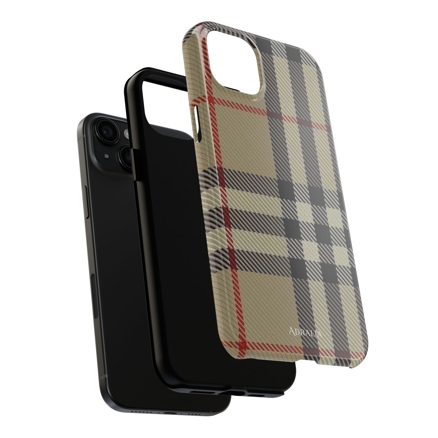 Plaid Tough Phone Case — Classic Beige Check Protective Cover