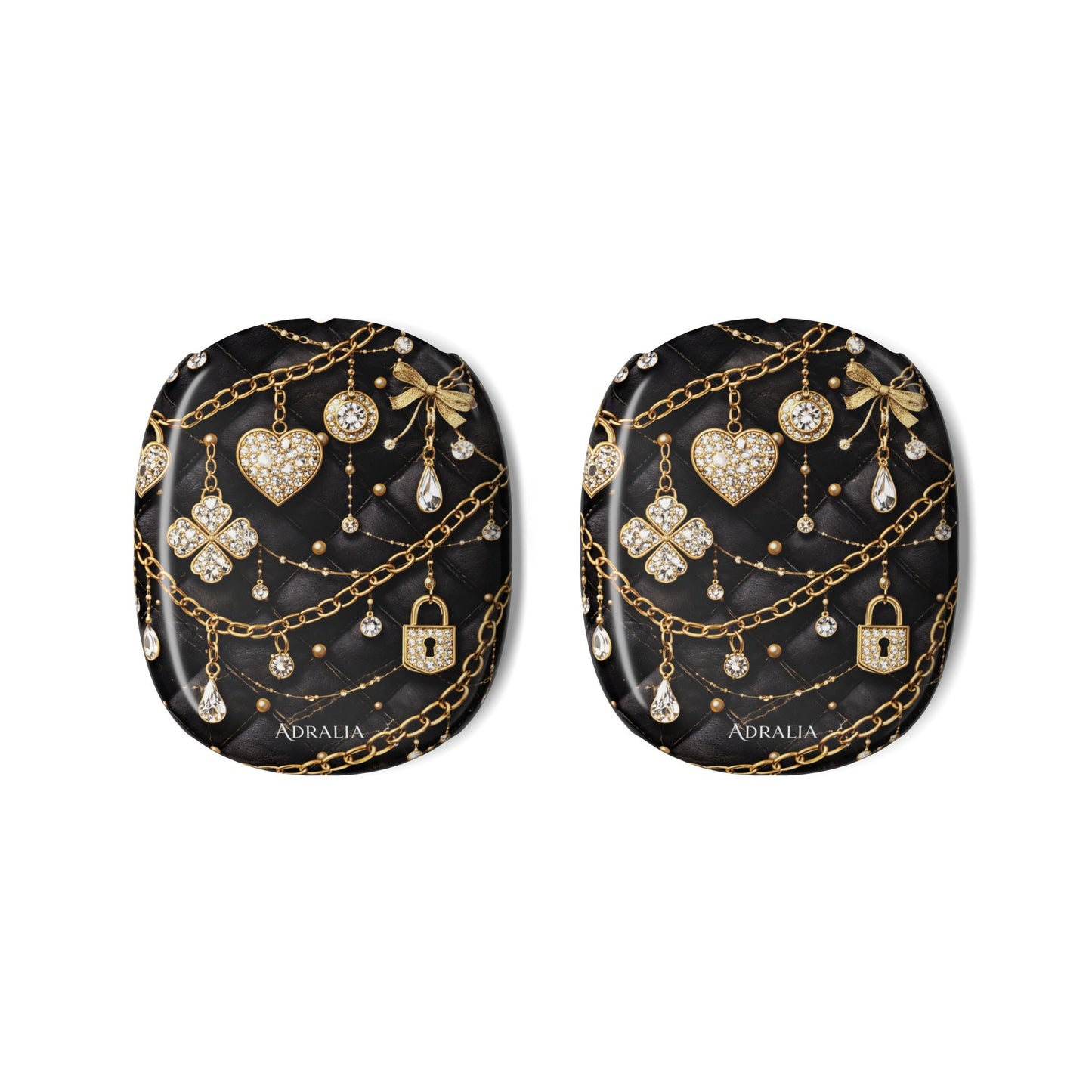 AirPods Max Shell Case — Black Jeweled Chains Design