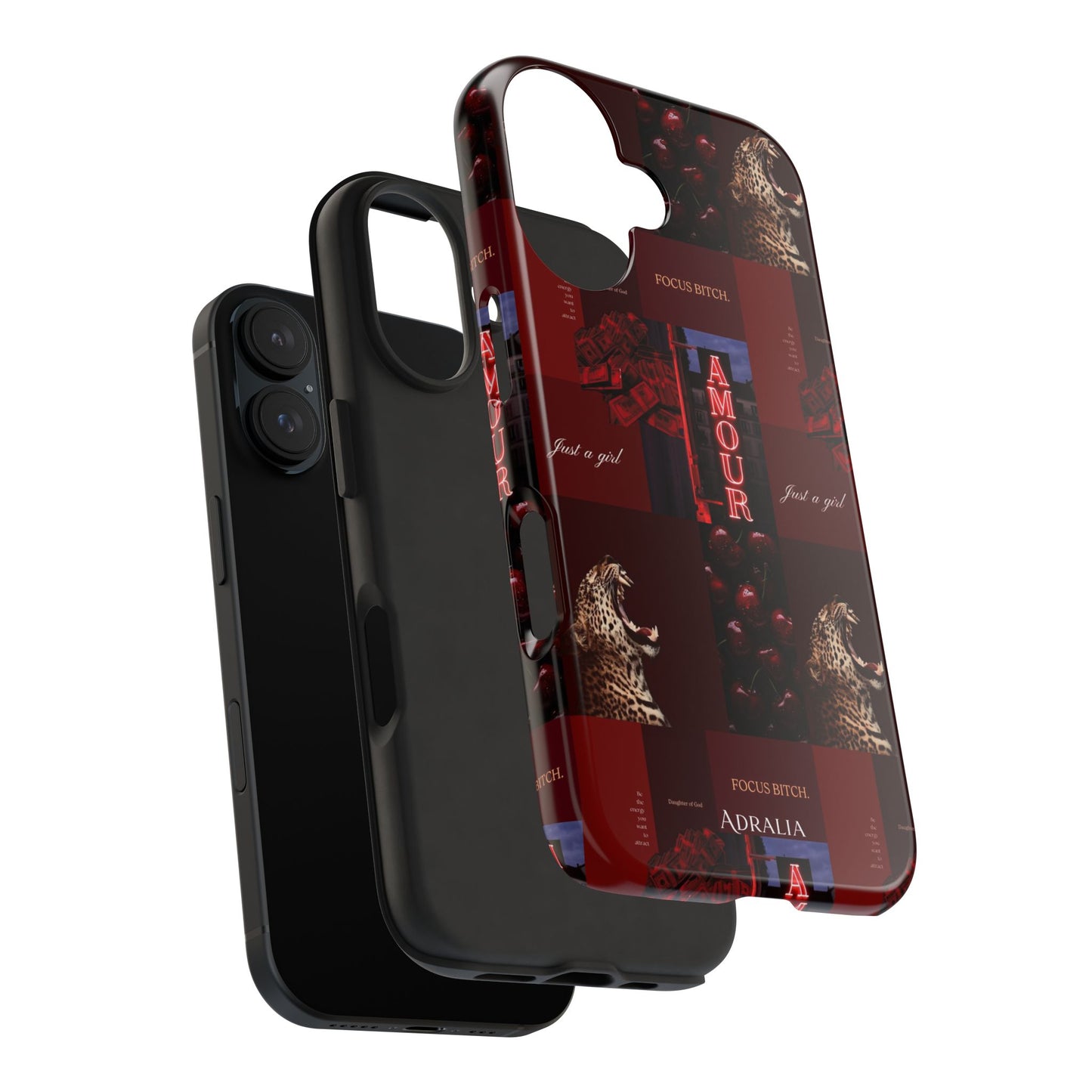 Tough Phone Case — Amour Red Leopard Graphic Protective Cover