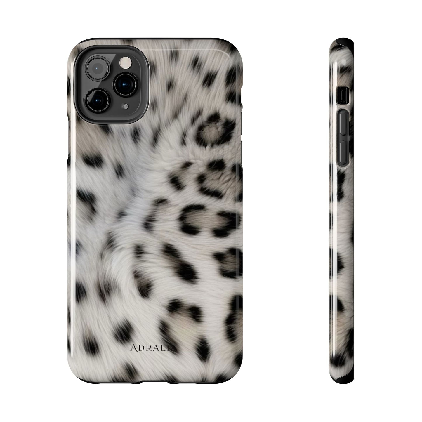 Leopard Fur Tough Phone Case — White Snow Cheetah Protective Cover