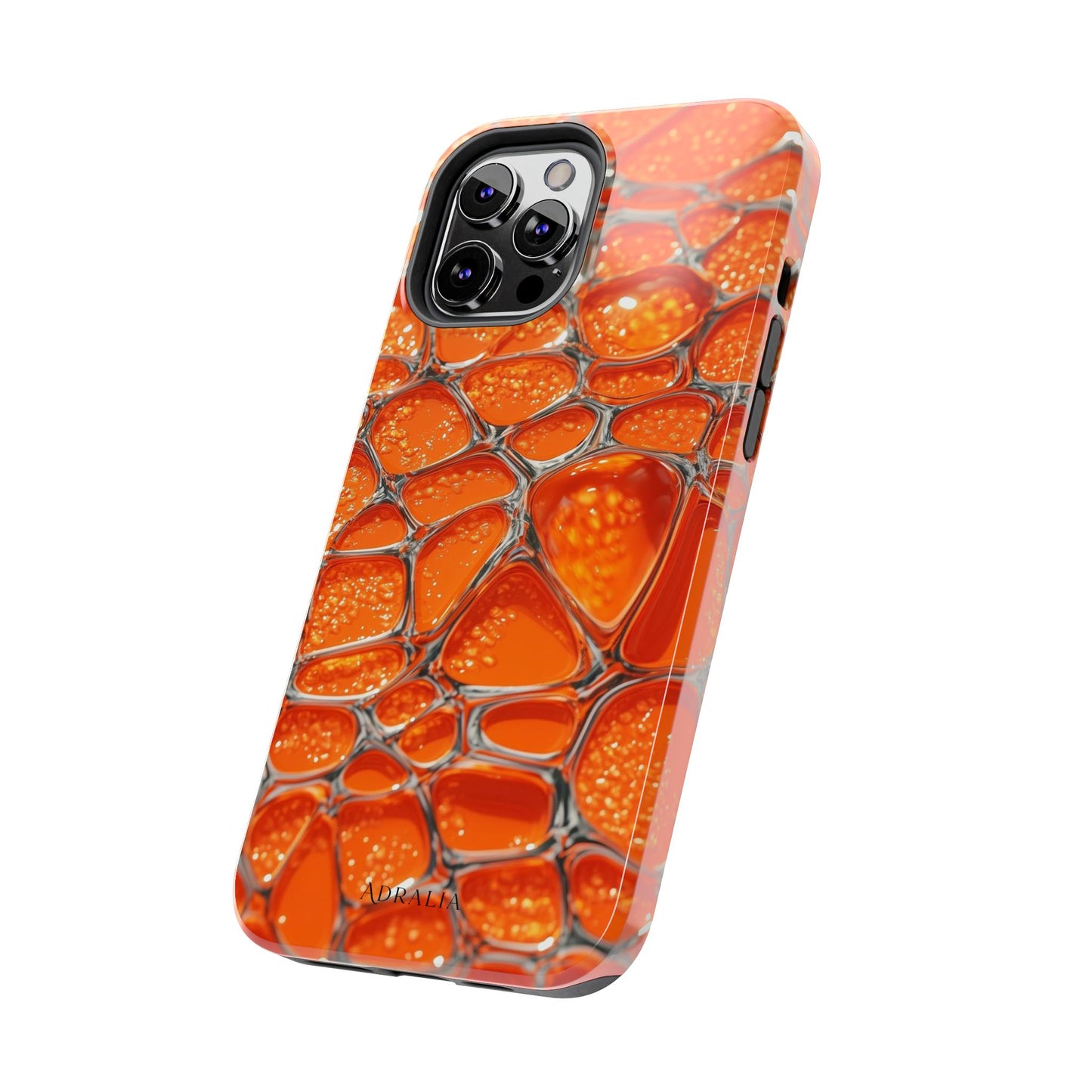 Orange Resin Abstract Tough Phone Case — Durable Protective iPhone Cover