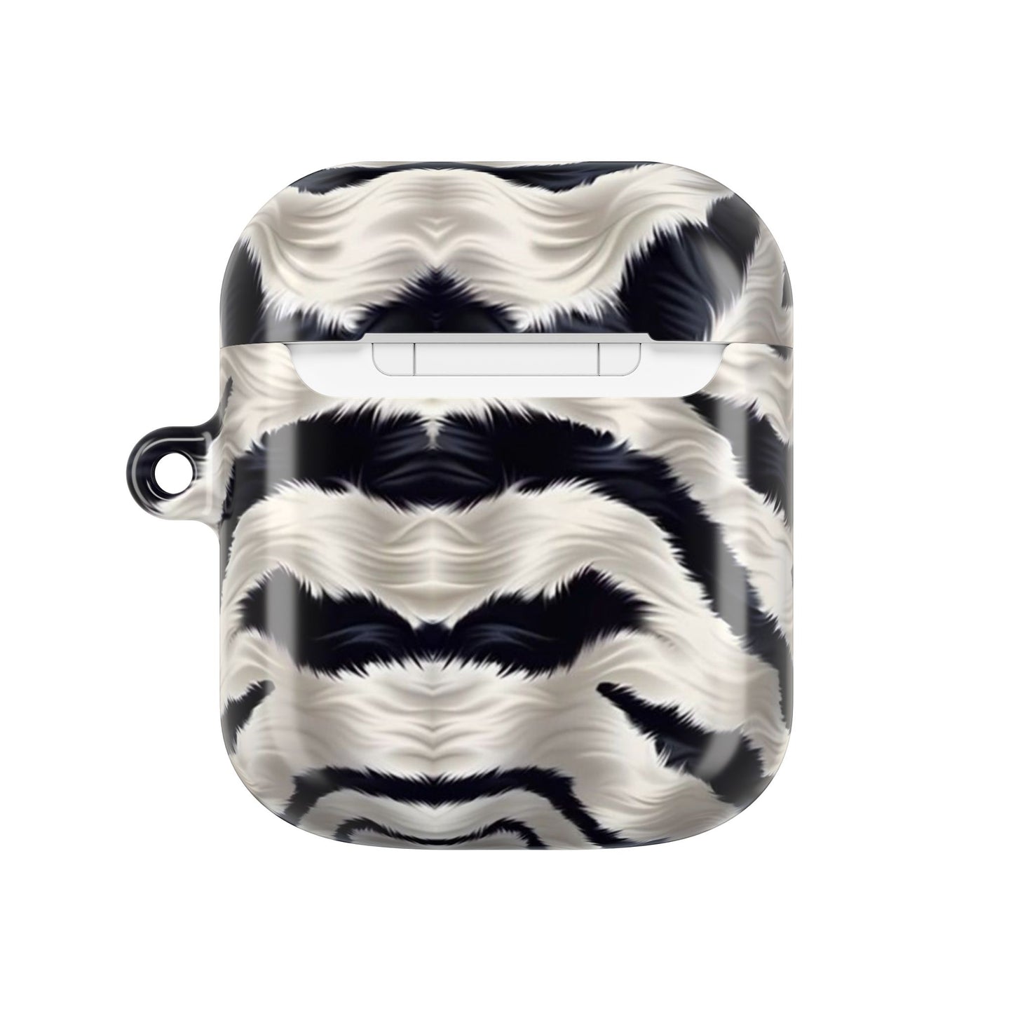 Zebra Fur Pattern AirPod Case — Luxe Black & White Animal Print Protective Cover