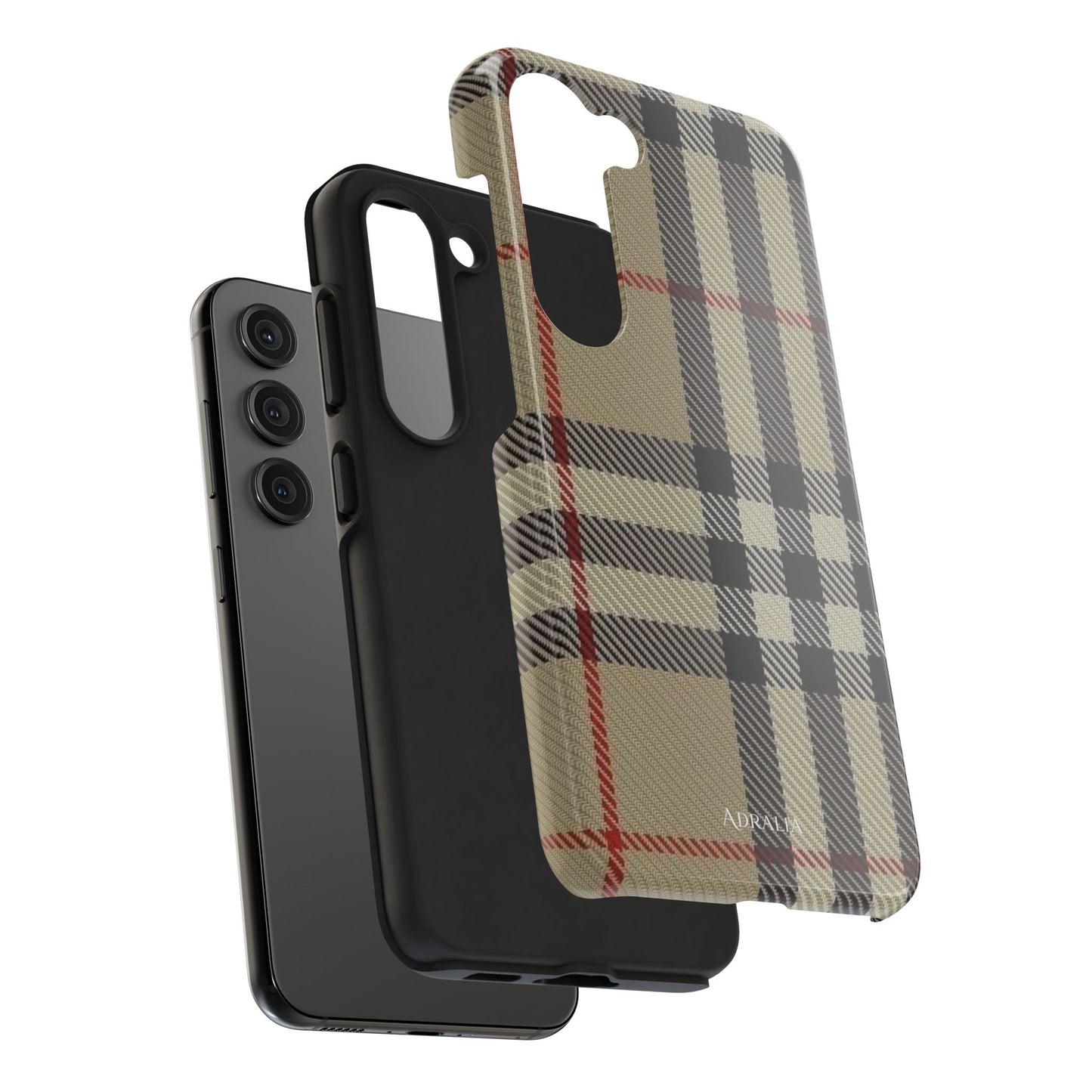 Plaid Tough Phone Case — Classic Beige Check Protective Cover