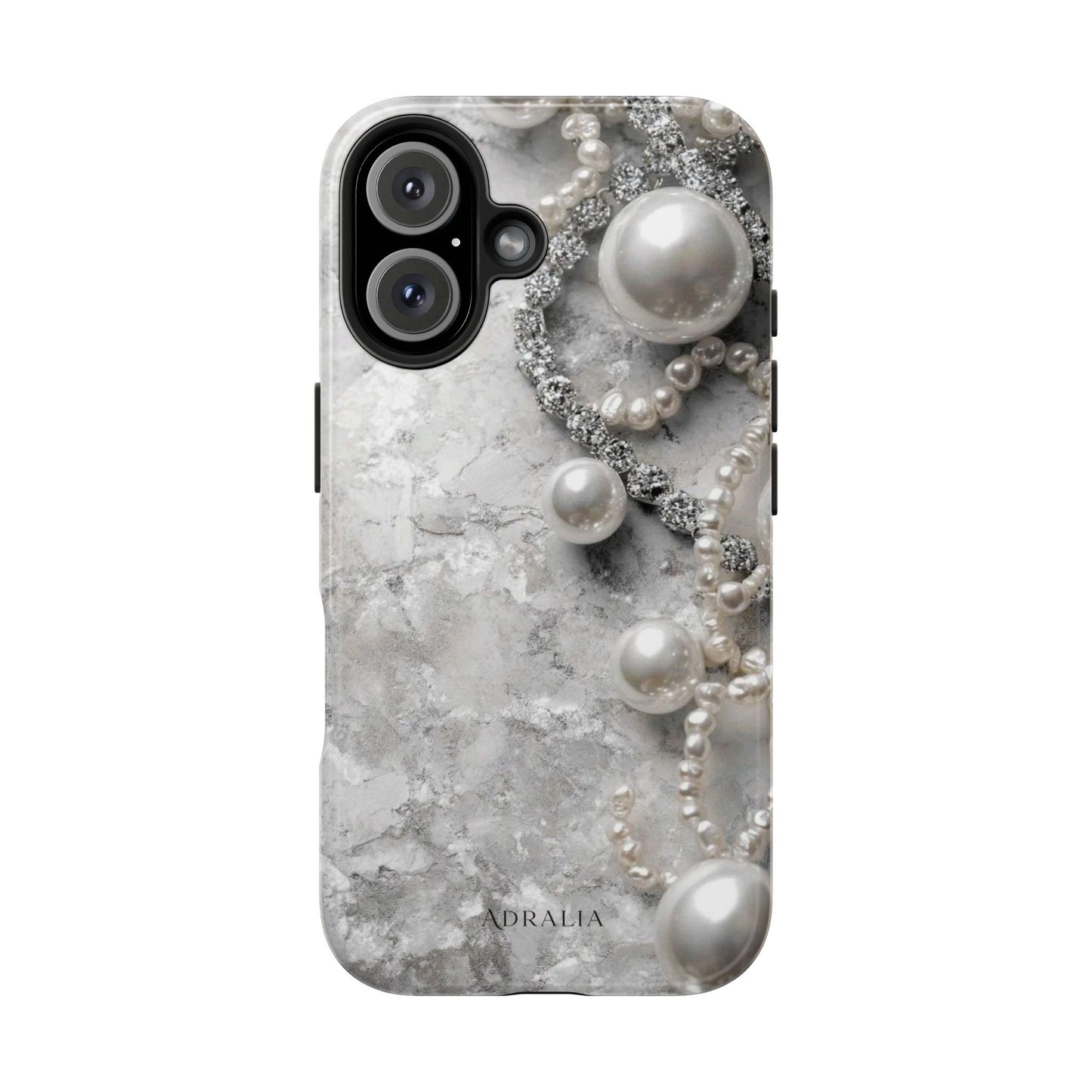 Pearl Luxe Tough Phone Case — Elegant Pearl & Crystal Protective Cover