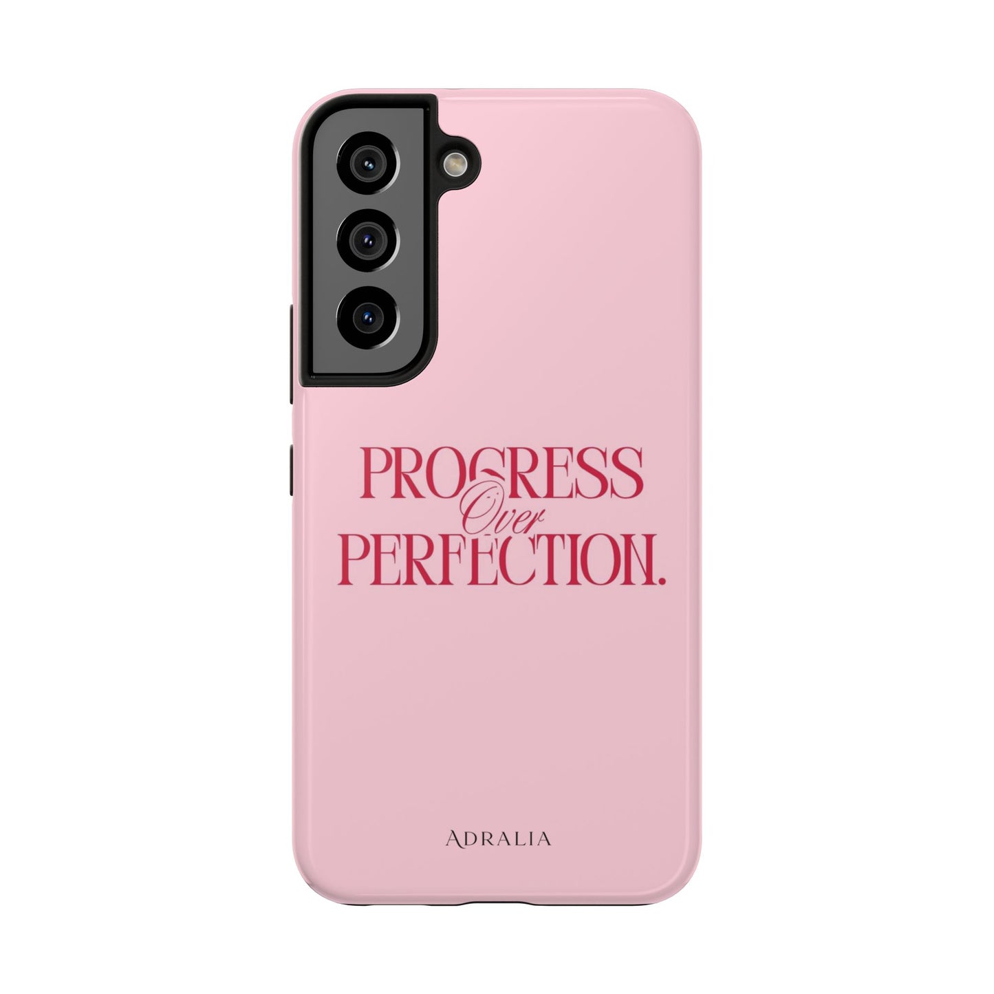 Progress Over Perfection Tough Phone Case — Pink Inspirational Protective Cover