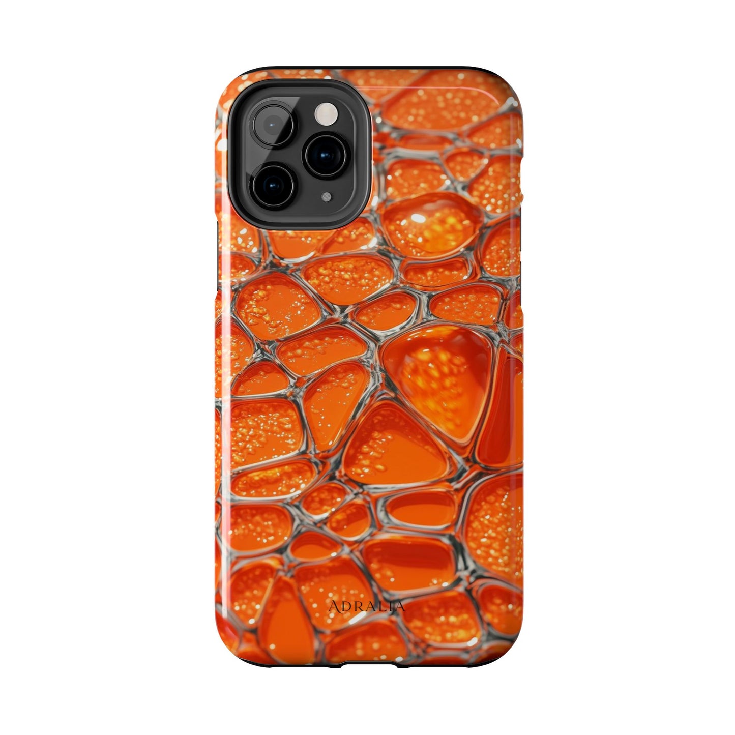 Orange Resin Abstract Tough Phone Case — Durable Protective iPhone Cover