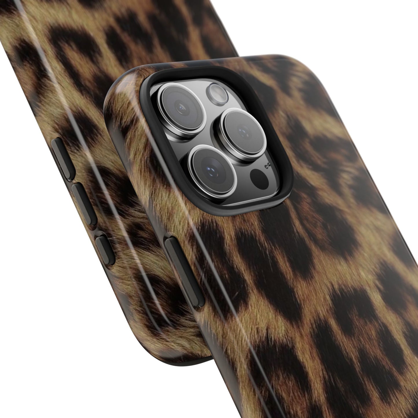 Leopard Print Tough Phone Case — Durable Animal-Print Protective Cover