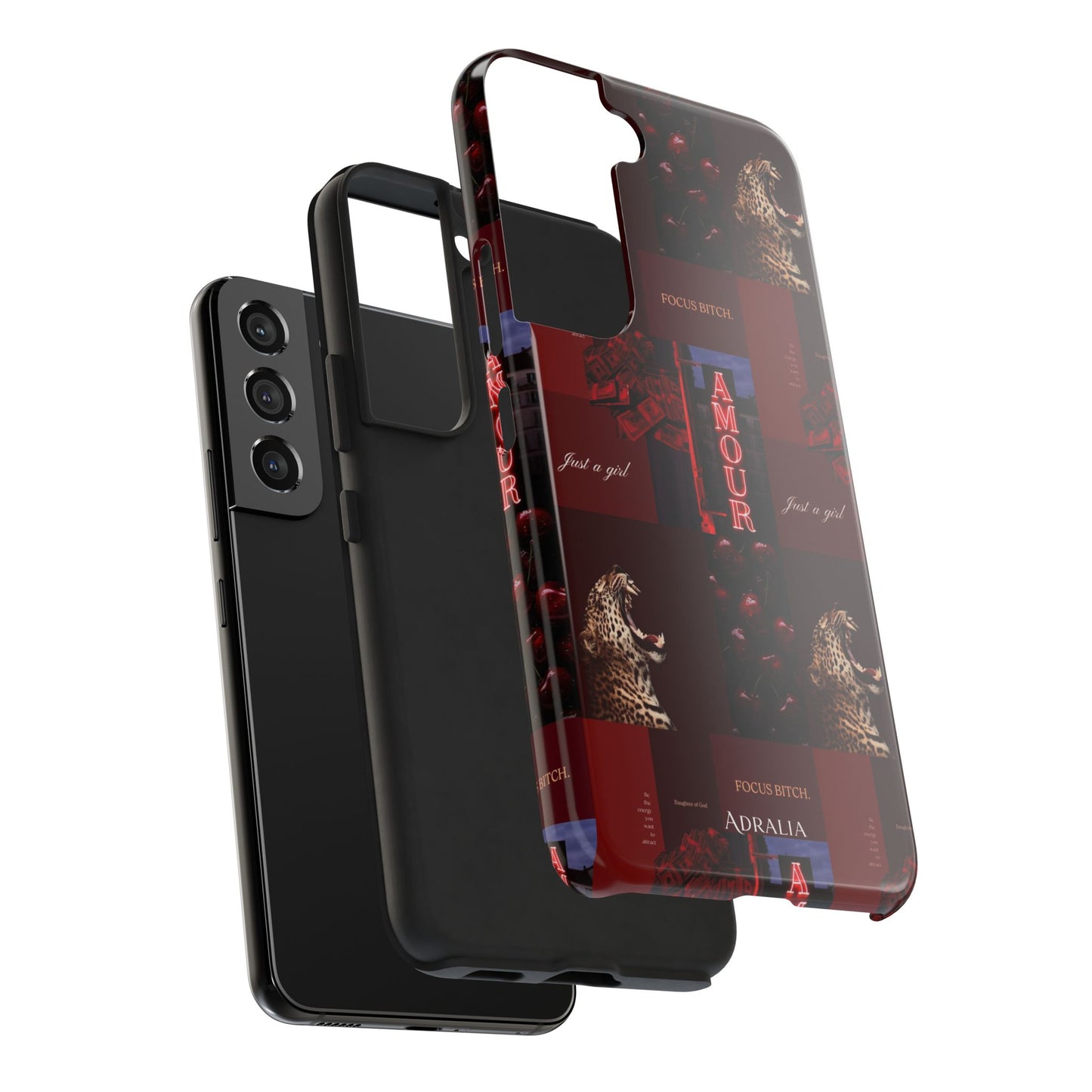 Tough Phone Case — Amour Red Leopard Graphic Protective Cover