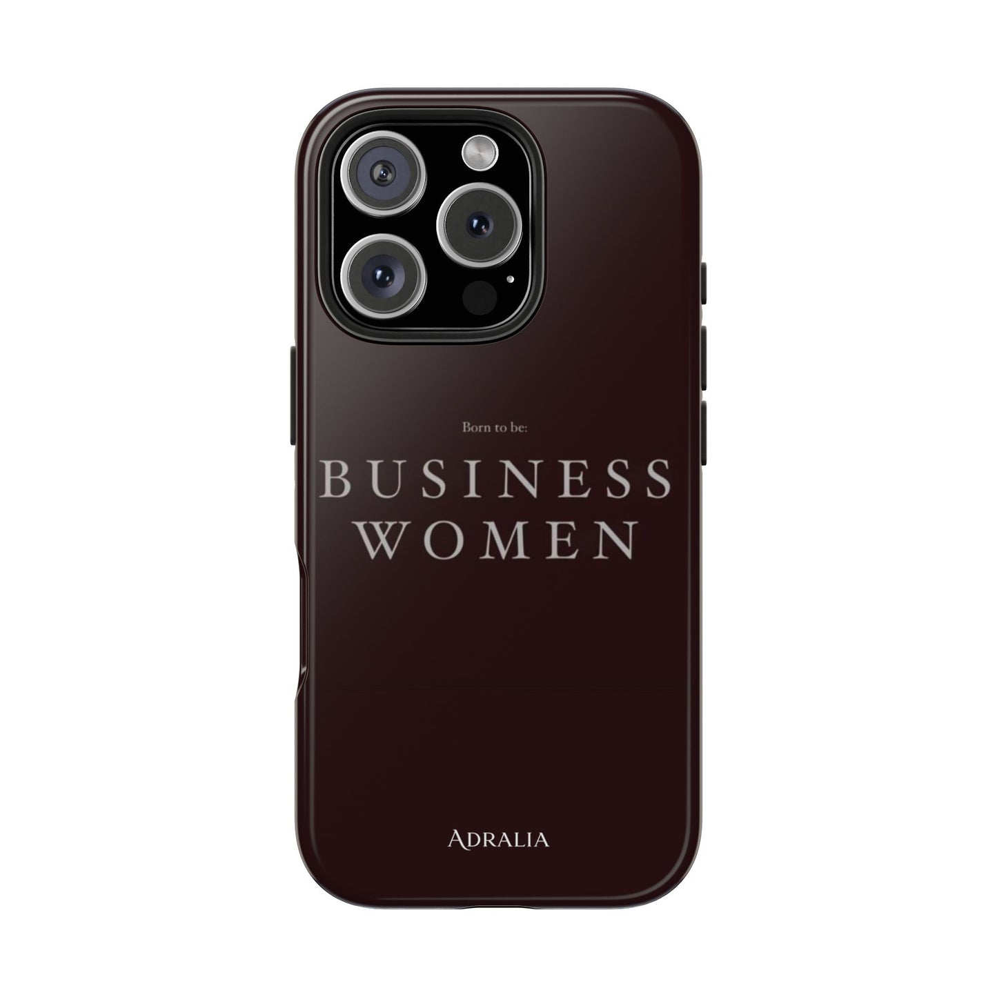 Business Women Tough Phone Case — Empowering Burgundy Protective Phone Cover