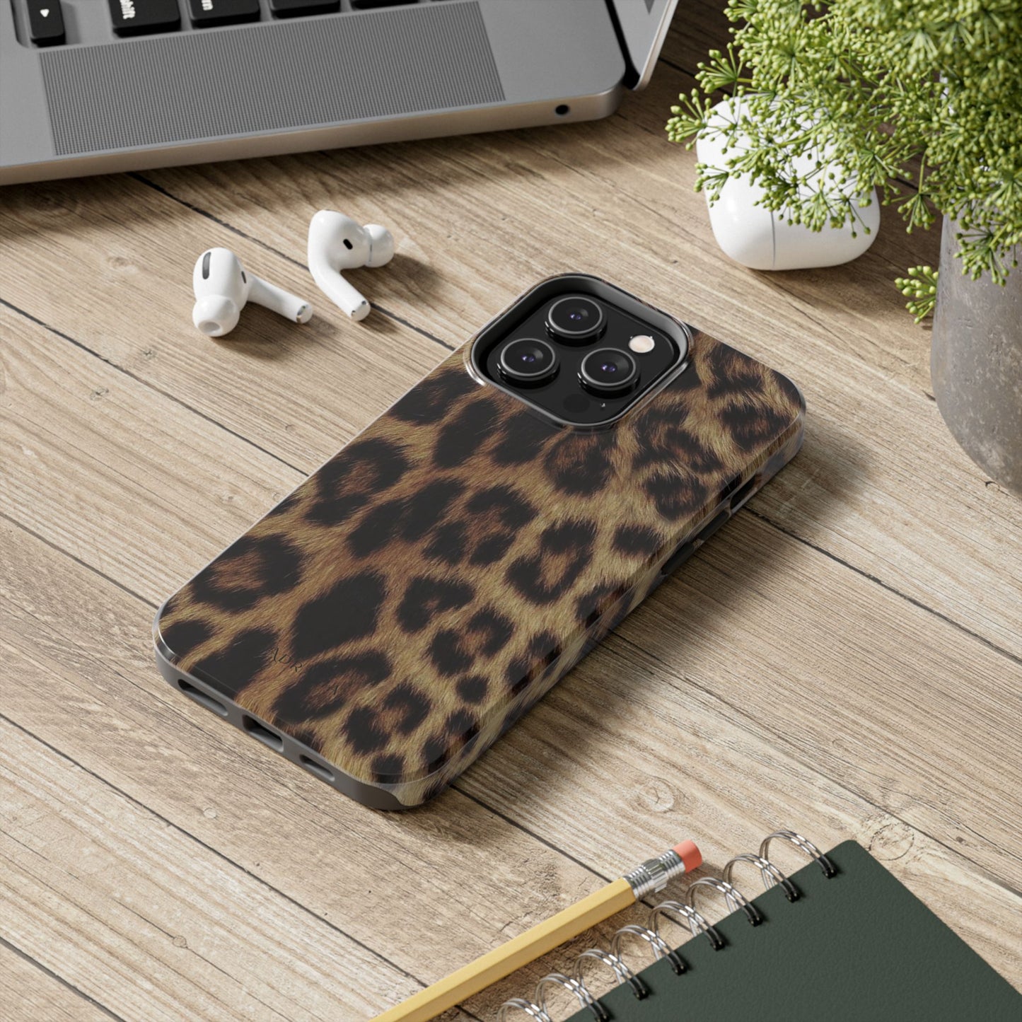 Leopard Print Tough Phone Case — Durable Animal-Print Protective Cover