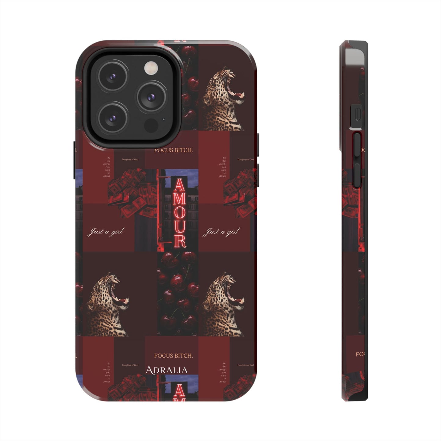 Tough Phone Case — Amour Red Leopard Graphic Protective Cover