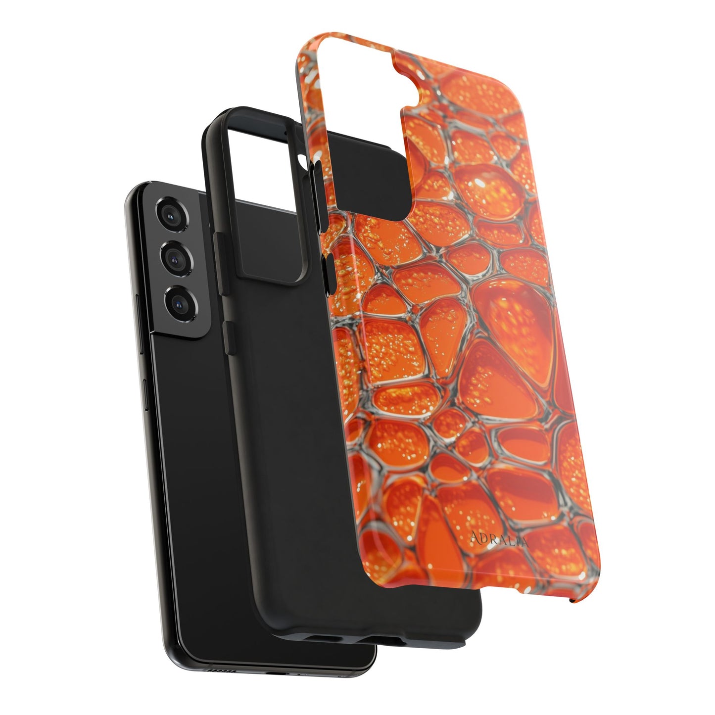 Orange Resin Abstract Tough Phone Case — Durable Protective iPhone Cover