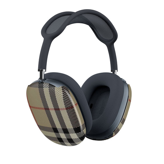 Plaid AirPods Max Shell Case — Classic Beige Tartan Headphone Covers