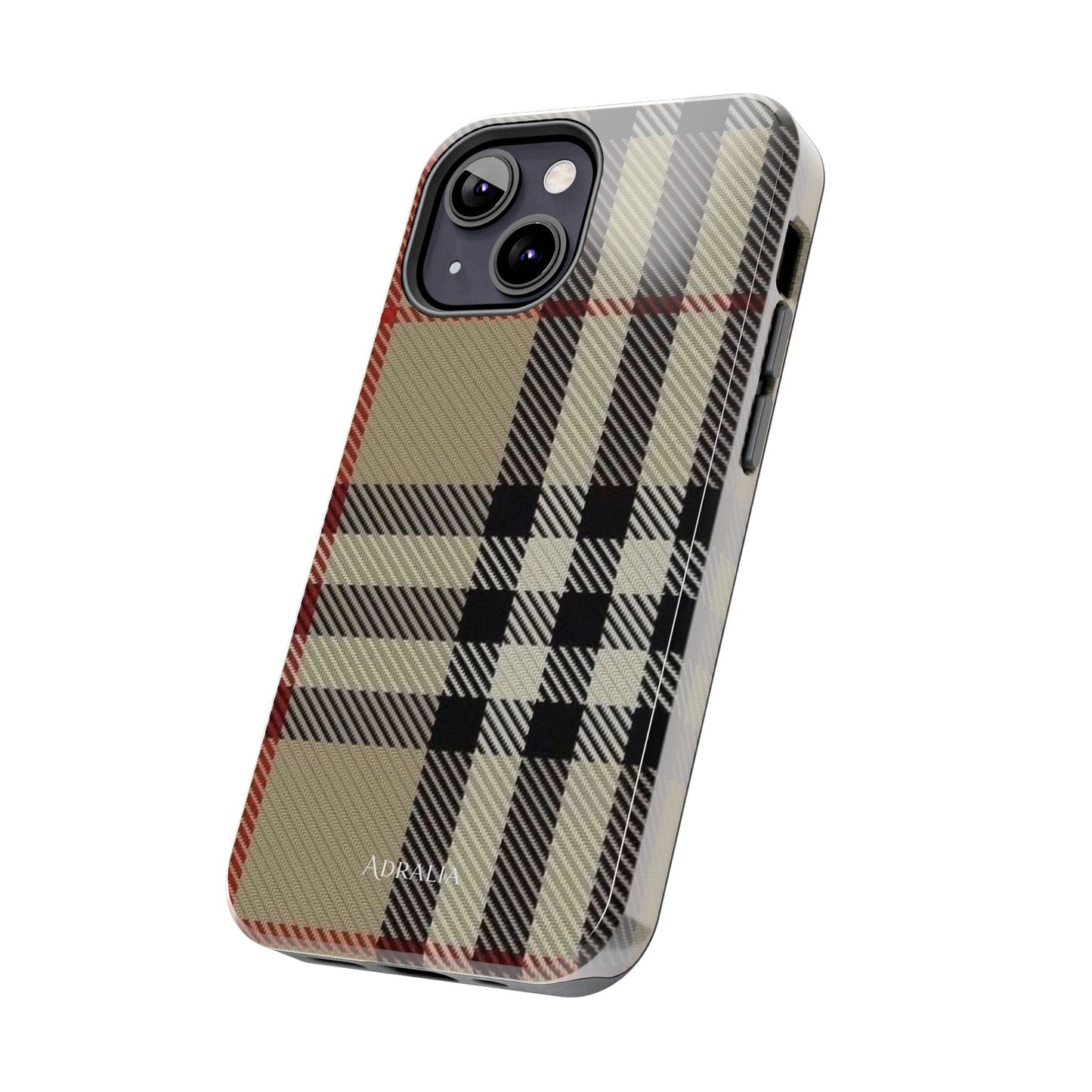 Plaid Tough Phone Case — Classic Beige Check Protective Cover