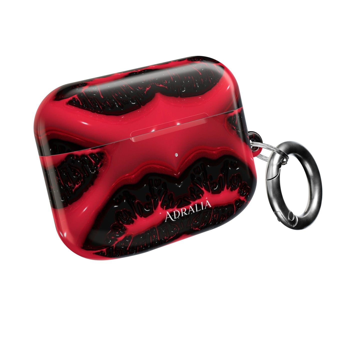 Red Black Marble AirPod Case — Bold Abstract Protective Case