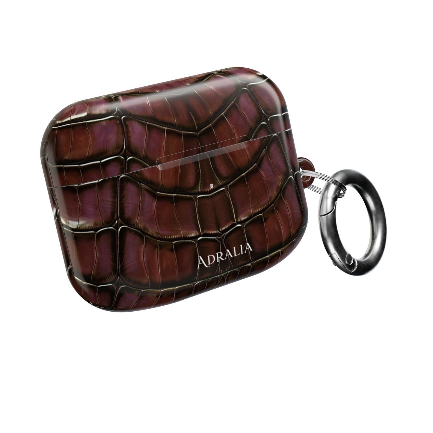 Croc-Embossed Burgundy AirPod Case – Luxe Protective Cover