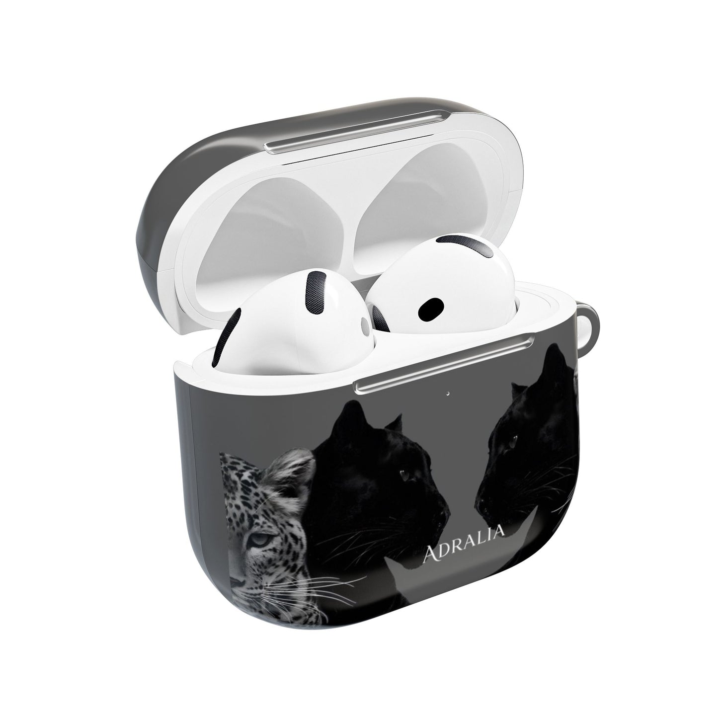 Black Cat Mirror AirPod Case — "Adralia" Protective Wireless Earbud Cover