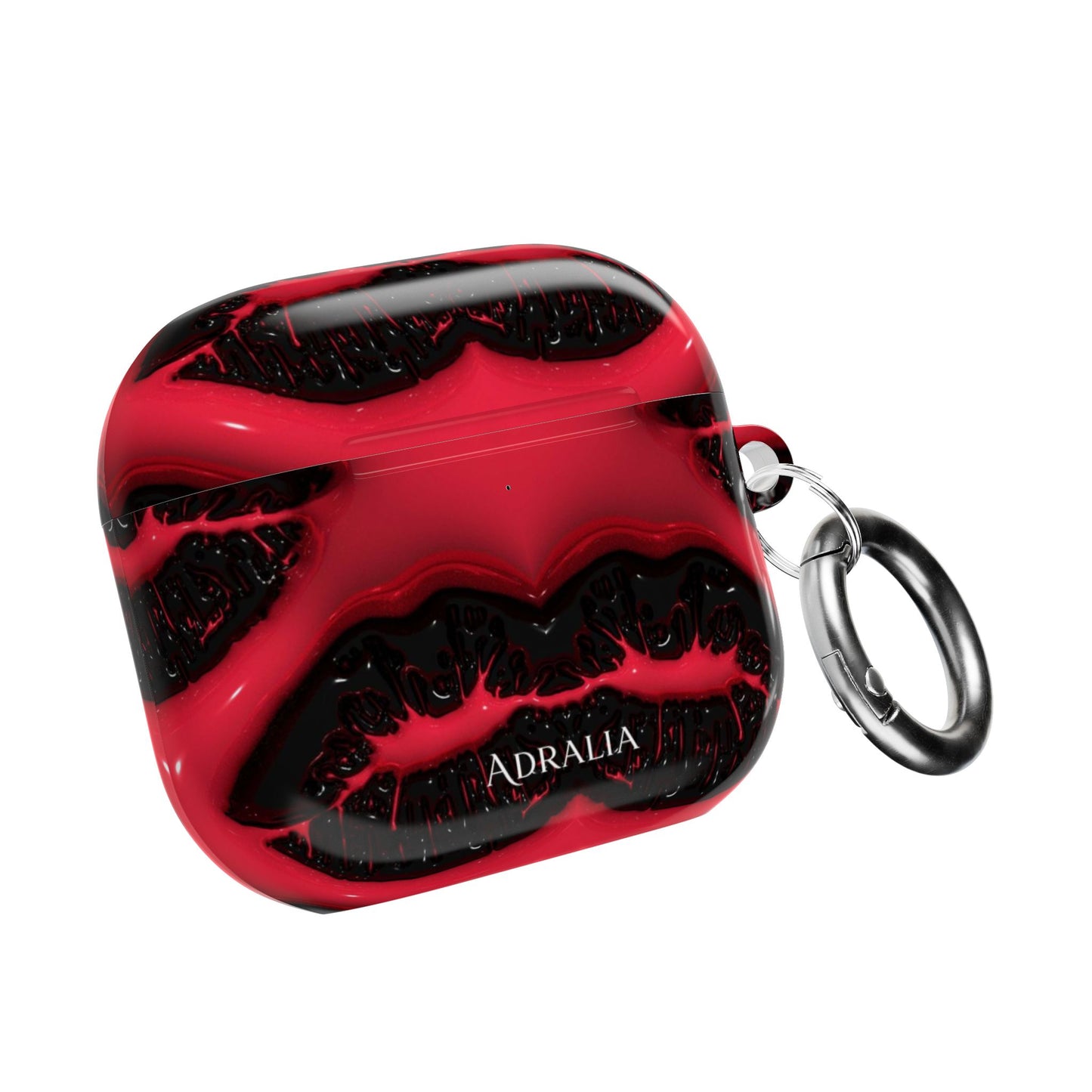 Red Black Marble AirPod Case — Bold Abstract Protective Case
