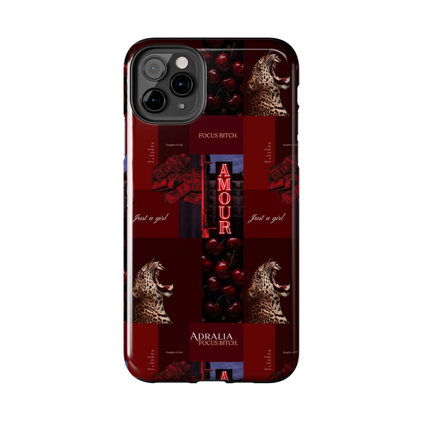 Tough Phone Case — Amour Red Leopard Graphic Protective Cover