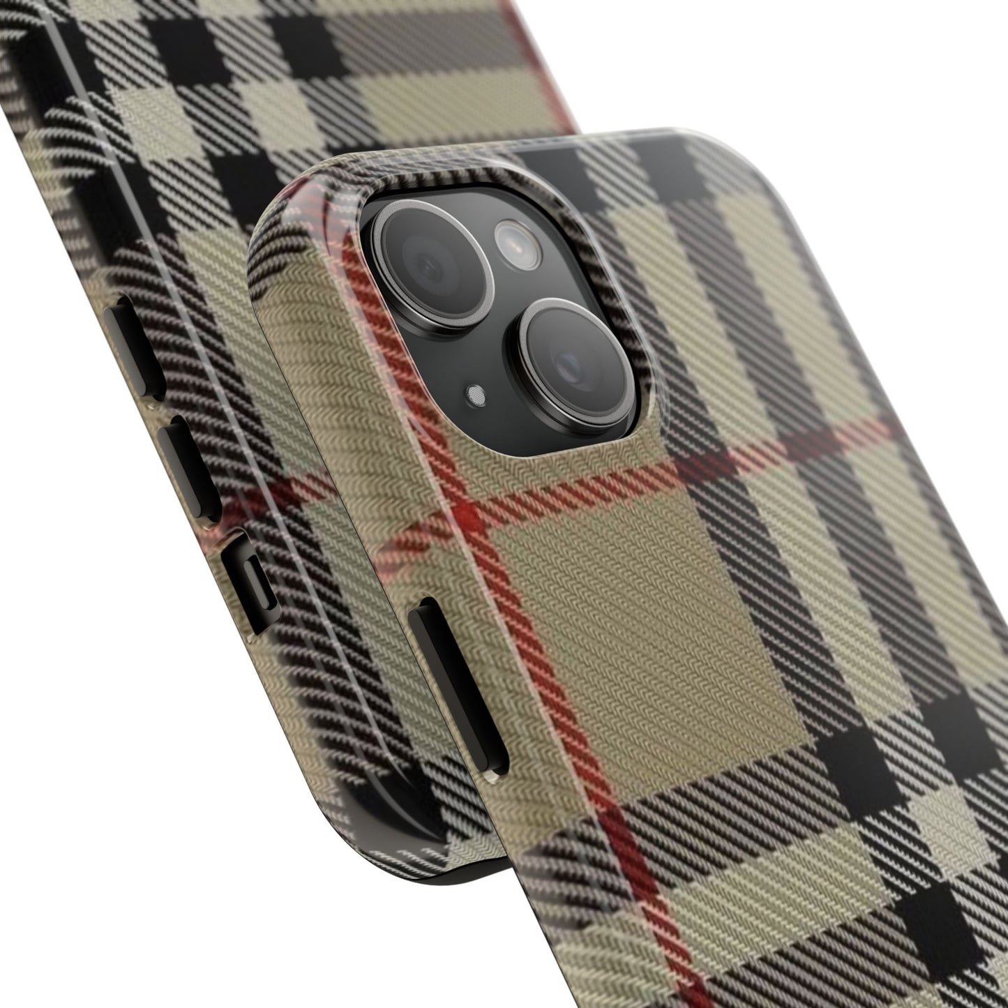 Plaid Tough Phone Case — Classic Beige Check Protective Cover