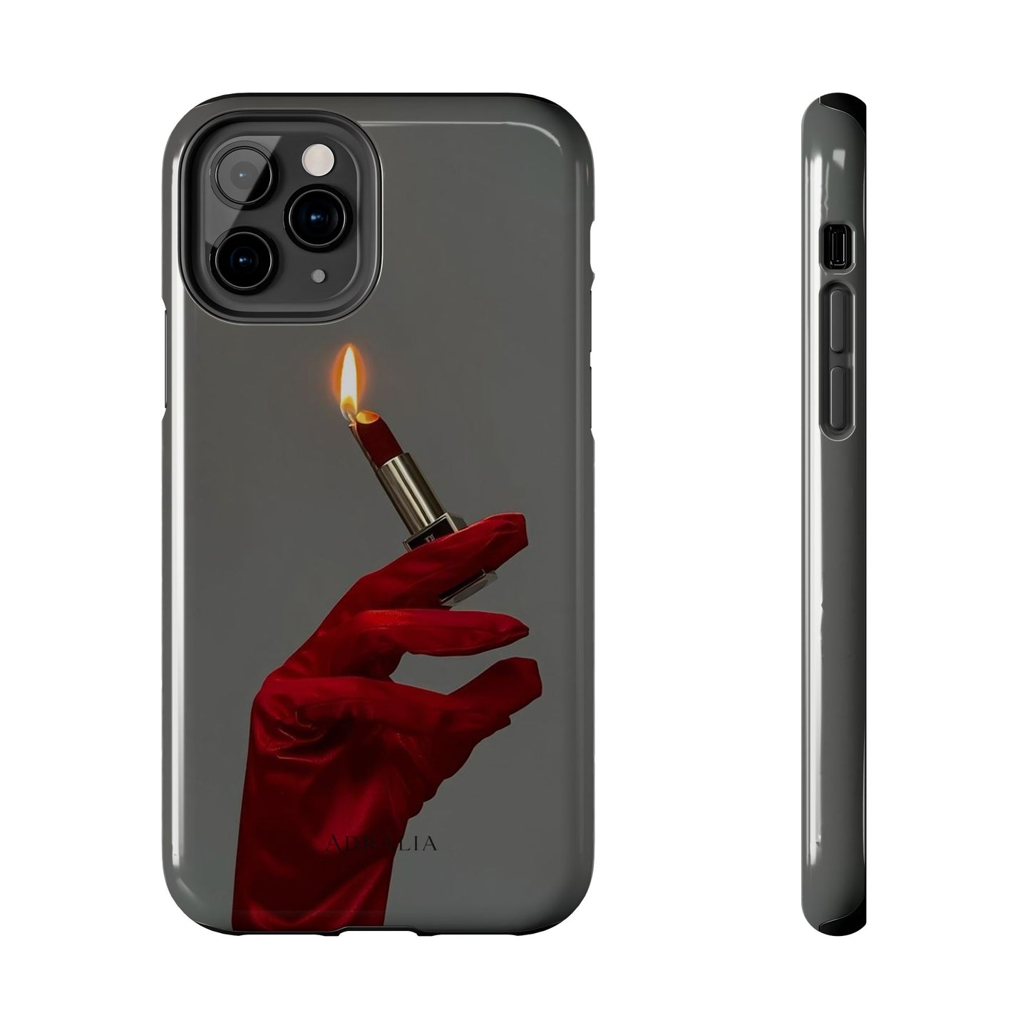 Red Glove Lighter Tough Phone Case — Dark Gothic Flame Protective Cover