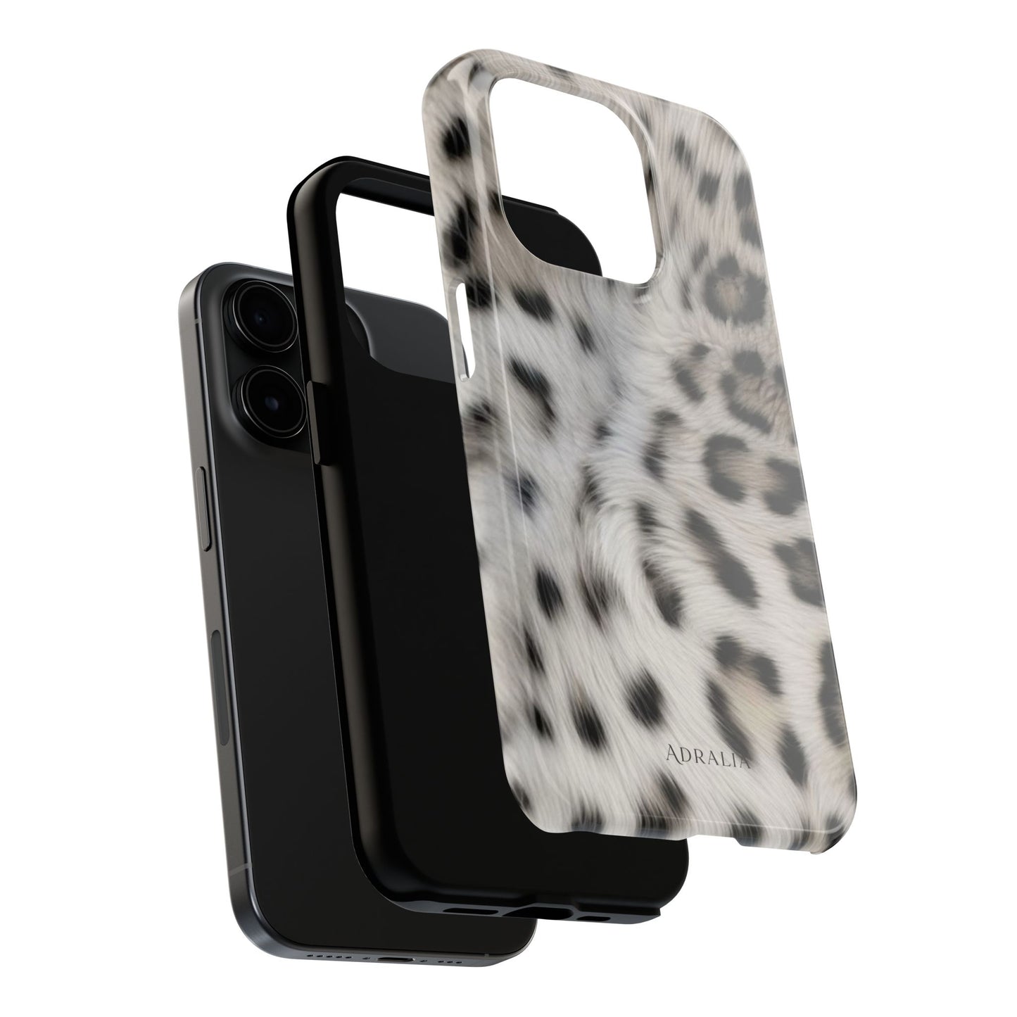Leopard Fur Tough Phone Case — White Snow Cheetah Protective Cover