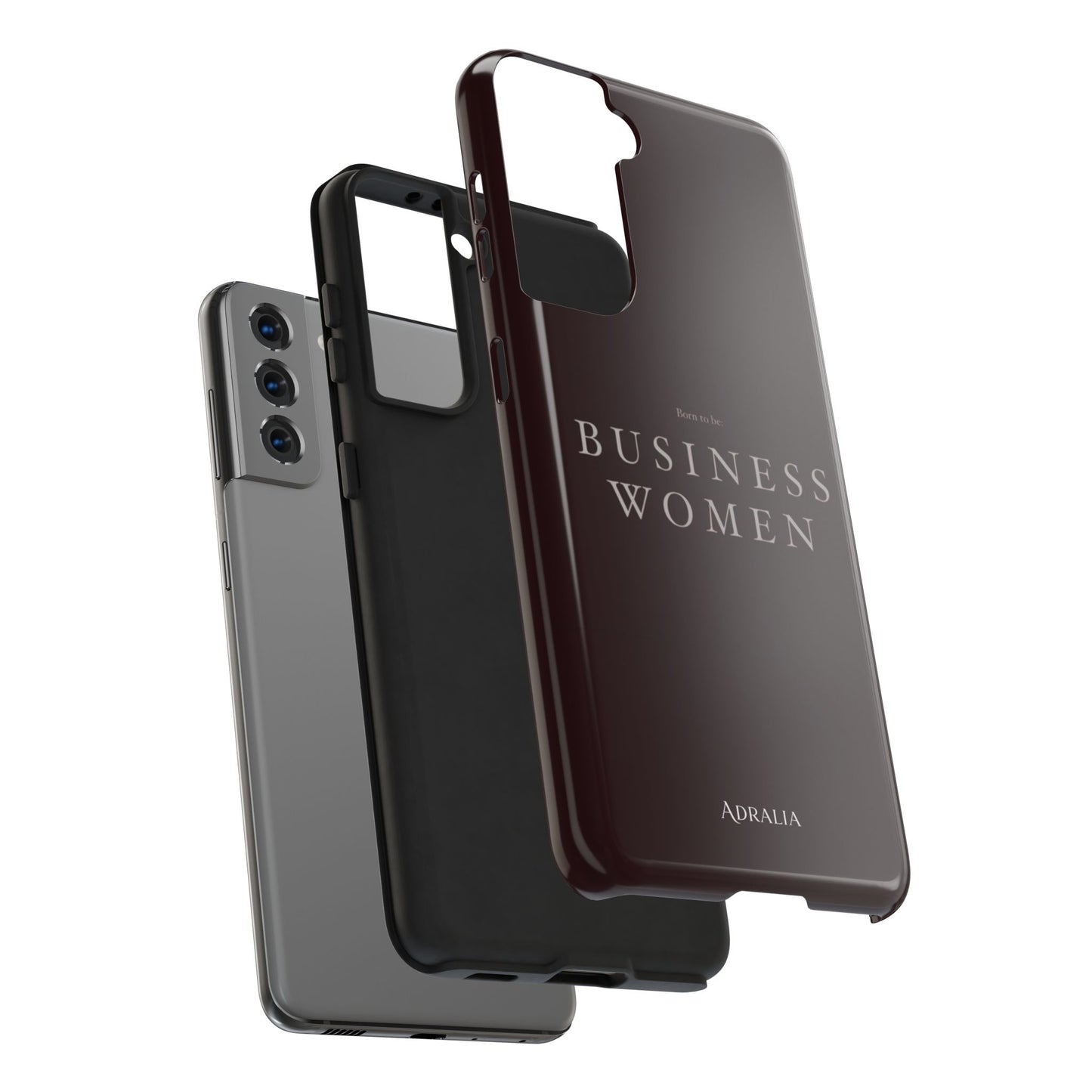 Business Women Tough Phone Case — Empowering Burgundy Protective Phone Cover