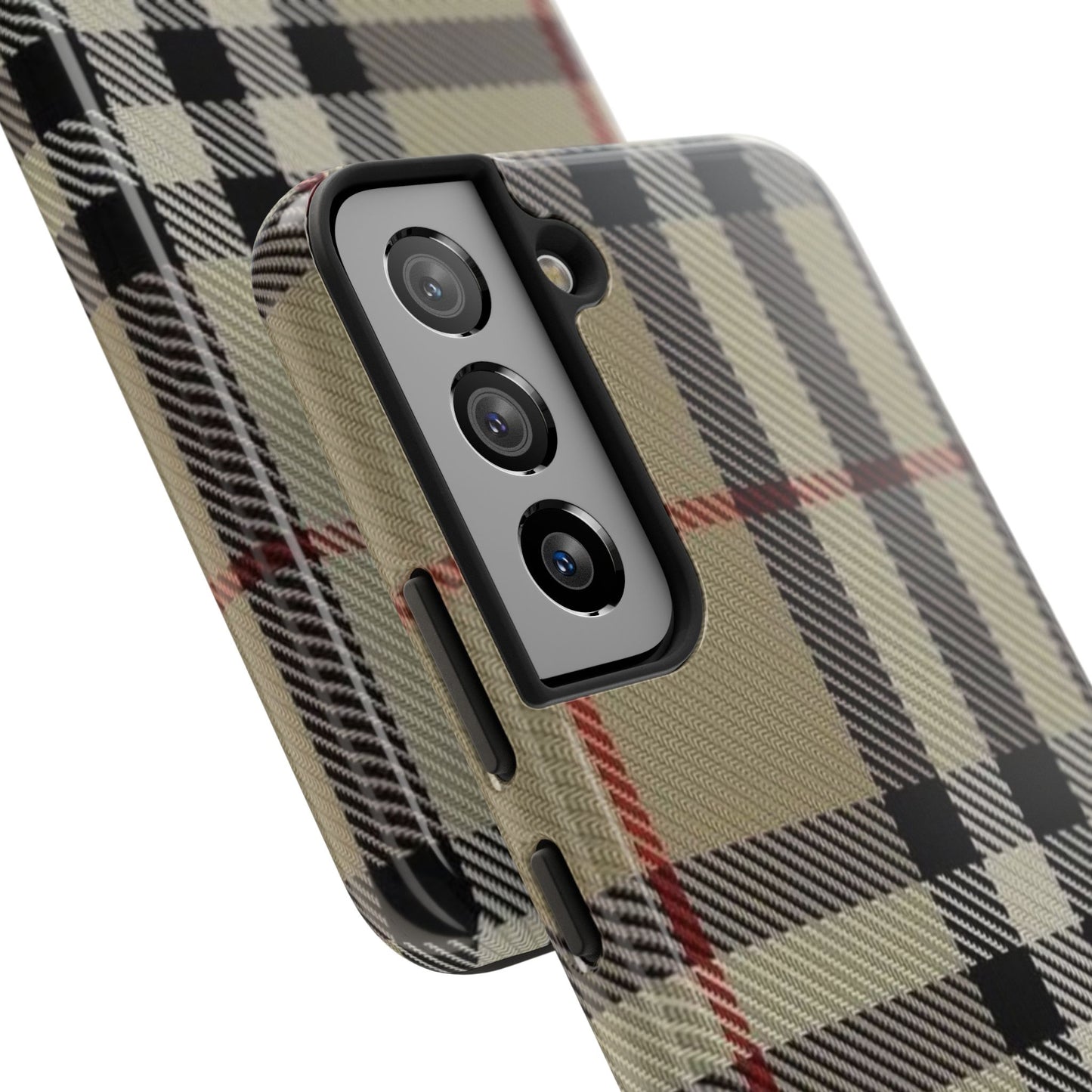 Plaid Tough Phone Case — Classic Beige Check Protective Cover