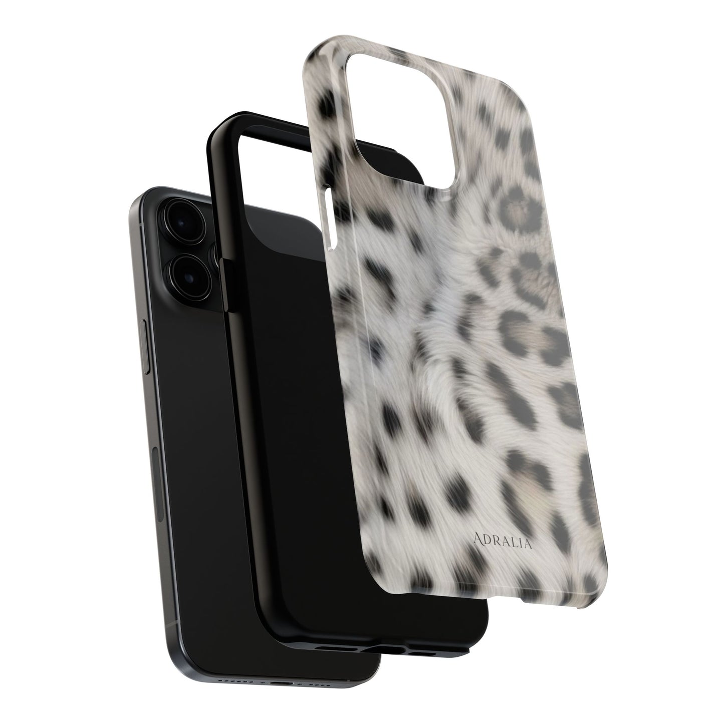 Leopard Fur Tough Phone Case — White Snow Cheetah Protective Cover