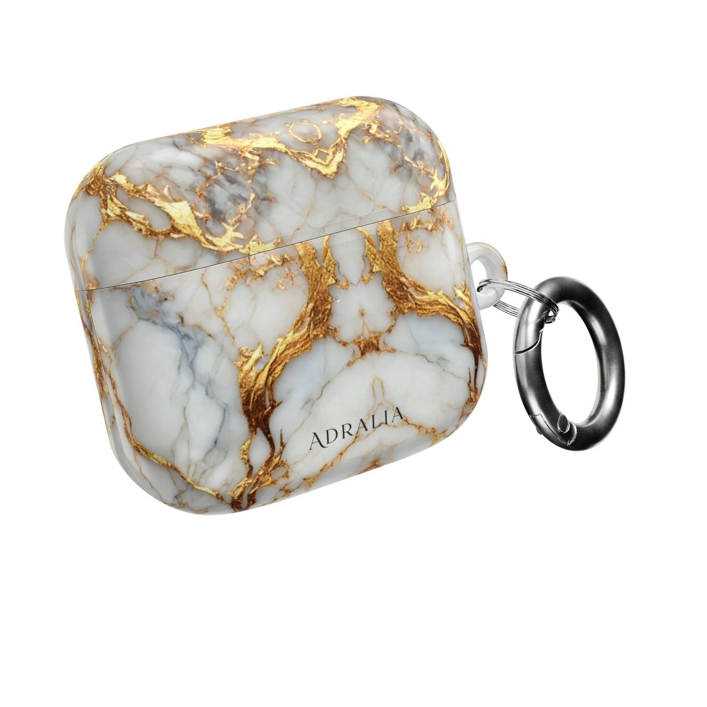 Marble Gold Luxe AirPod Case — Elegant White & Gold Charging Case Cover